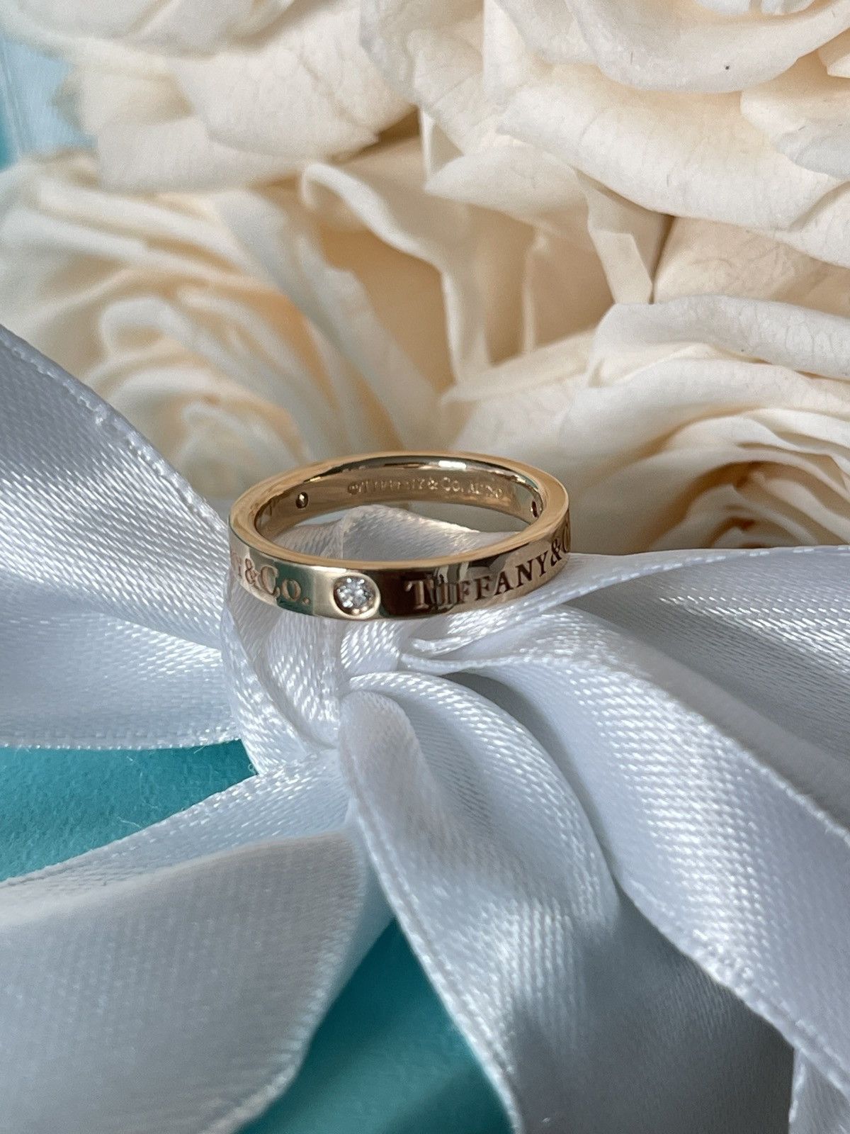 Tiffany & Co. Band Ring with Diamonds RG size 5 NEW $1850