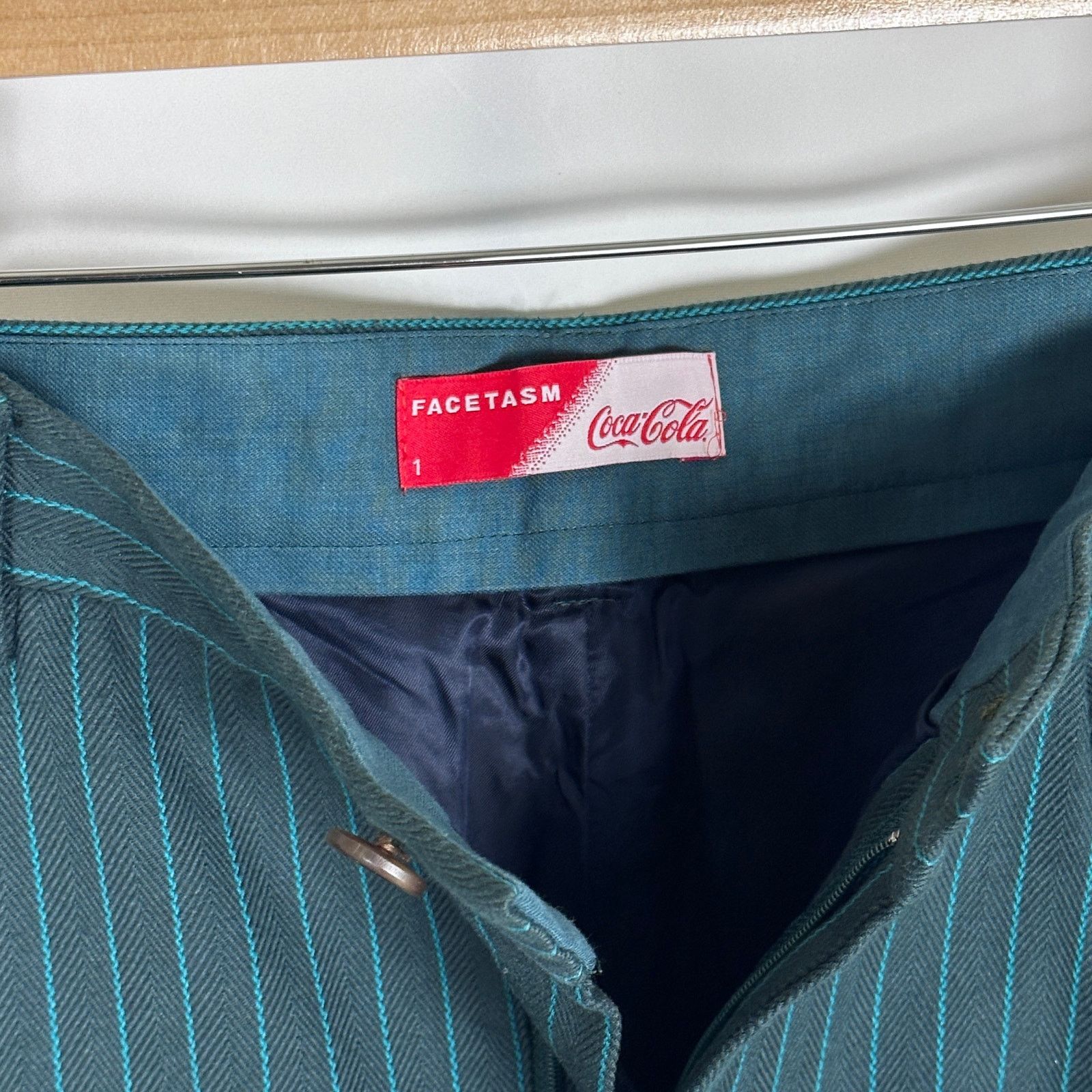 Facetasm Coca-Cola Green Two Tuck Stripe Pants Size US 32 / EU 48 - 2 Thumbnail