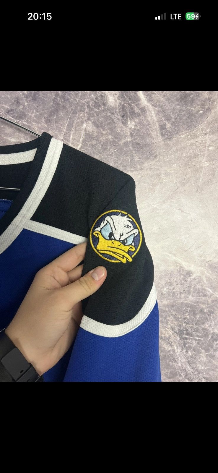 Disney Crazy Y2K! Vintage Disney Donald Duck ice hockey jersey ! Size US M / EU 48-50 / 2 - 8 Thumbnail