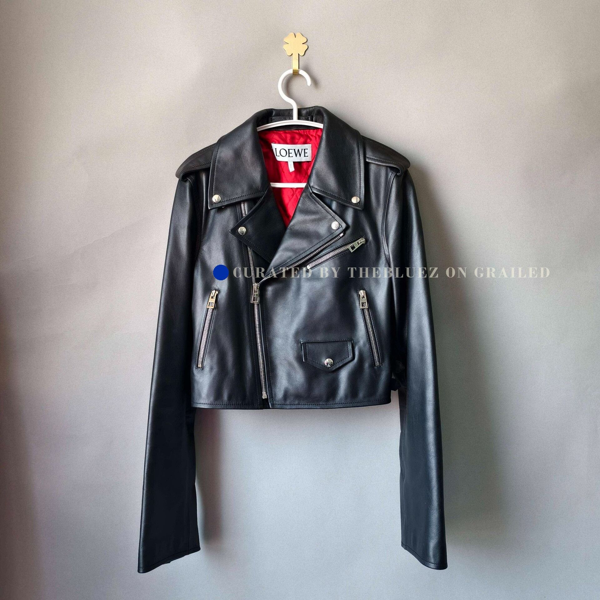 Loewe Loewe Black Metal Logo Biker Leather Jacket Size S / US 4 / IT 40 - 1 Thumbnail