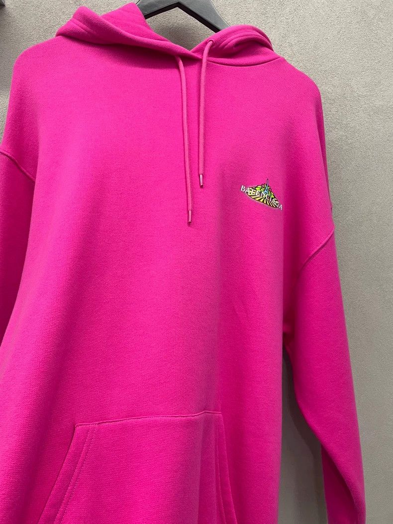 Balenciaga Balenciaga Fuchsia Hooded Fleece Sweatshirt Size US S / EU 44-46 / 1 - 3 Thumbnail