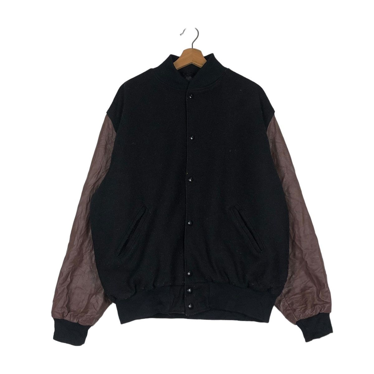 Vintage 📌VINTAGE VARSITY LEATHER JACKET SPORTING GOOD ISSEY MIYAKE Size US XL / EU 56 / 4 - 2 Thumbnail