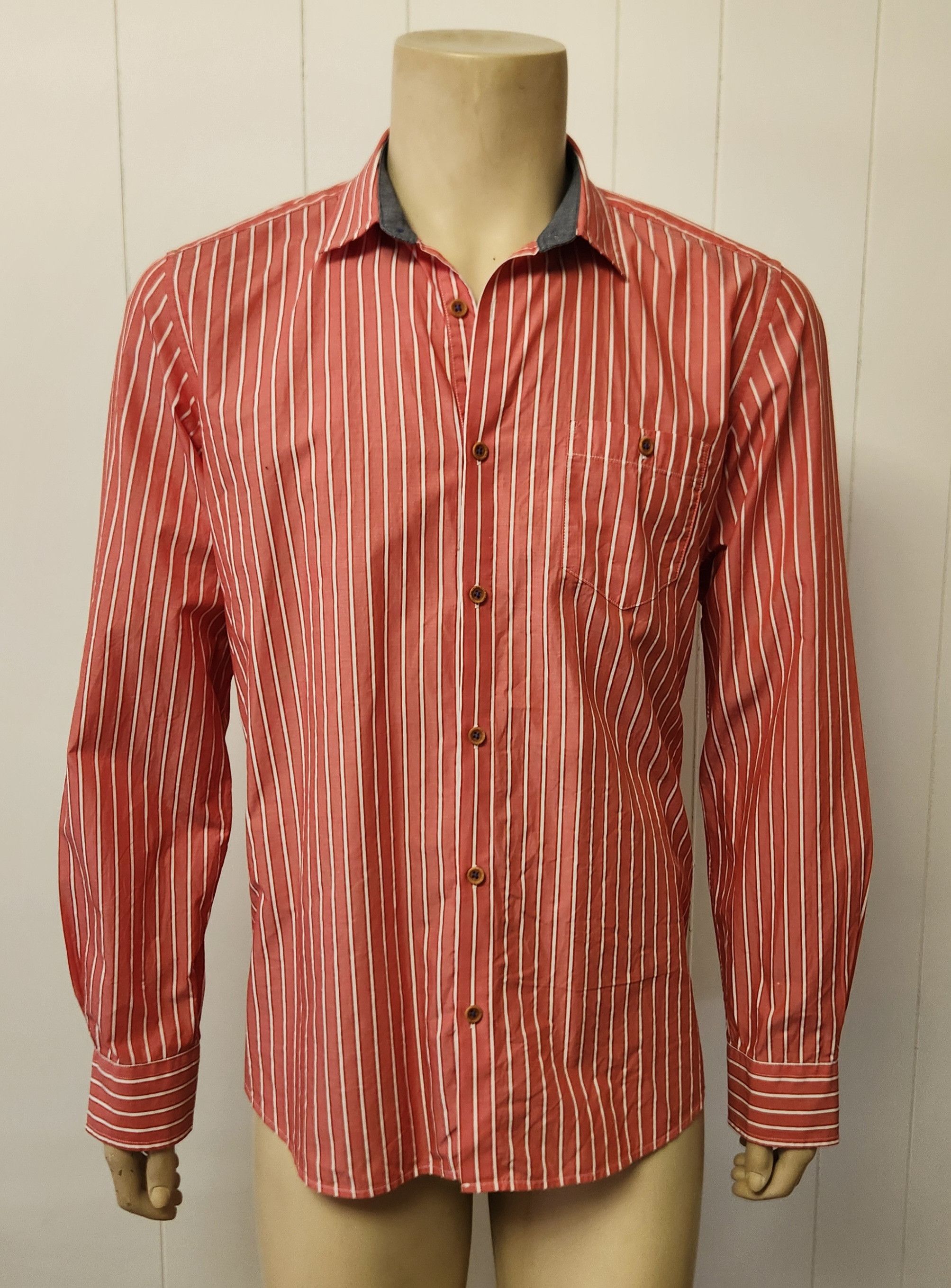 Ted Baker Ted Baker shirt M men's cotton red stripe Size US M / EU 48-50 / 2 - 1 Thumbnail