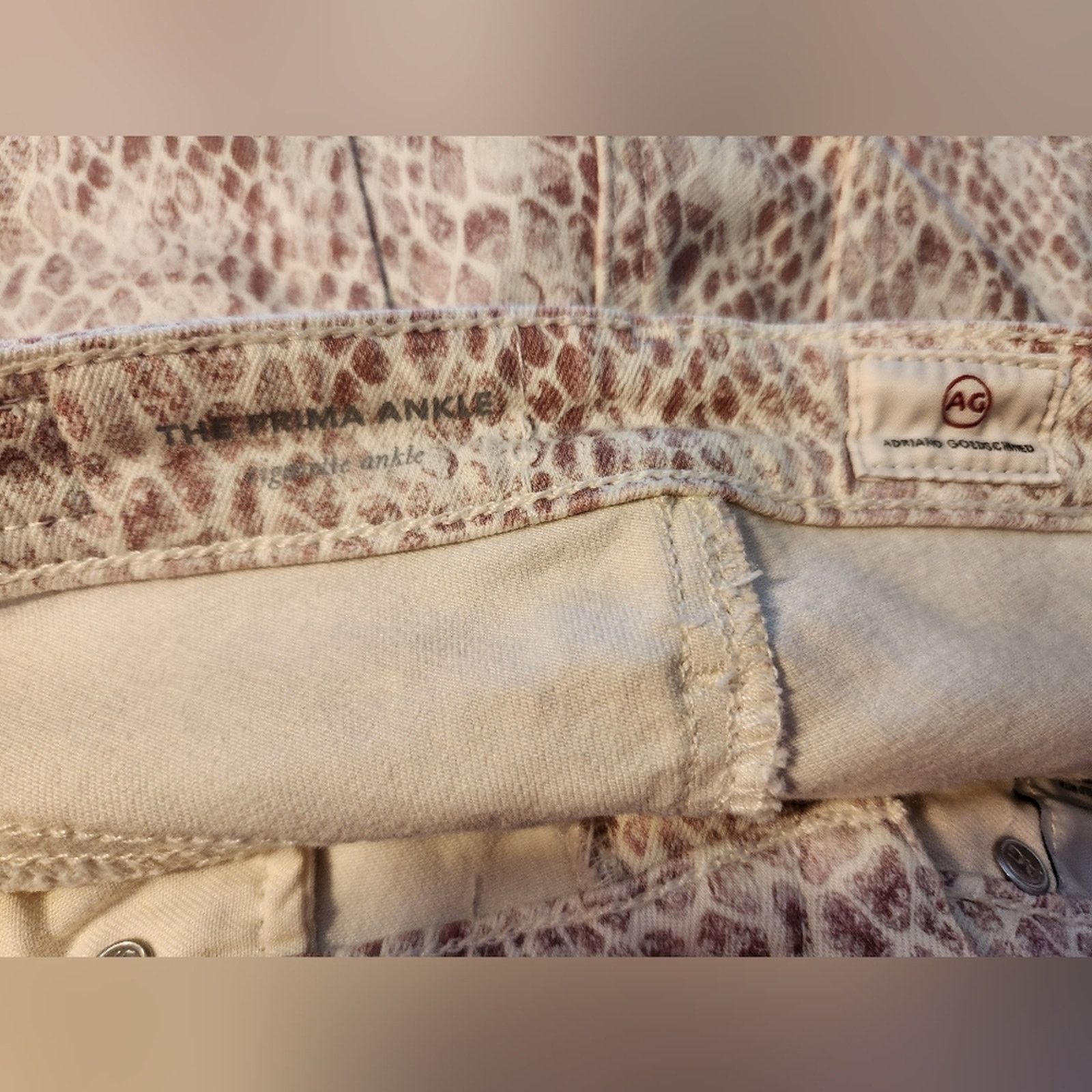 AG Adriano Goldschmied AG Adriano Goldschmied Prima Mid Rise Snake print Jeans 24 Size 24" / US 00 / IT 34 - 9 Thumbnail