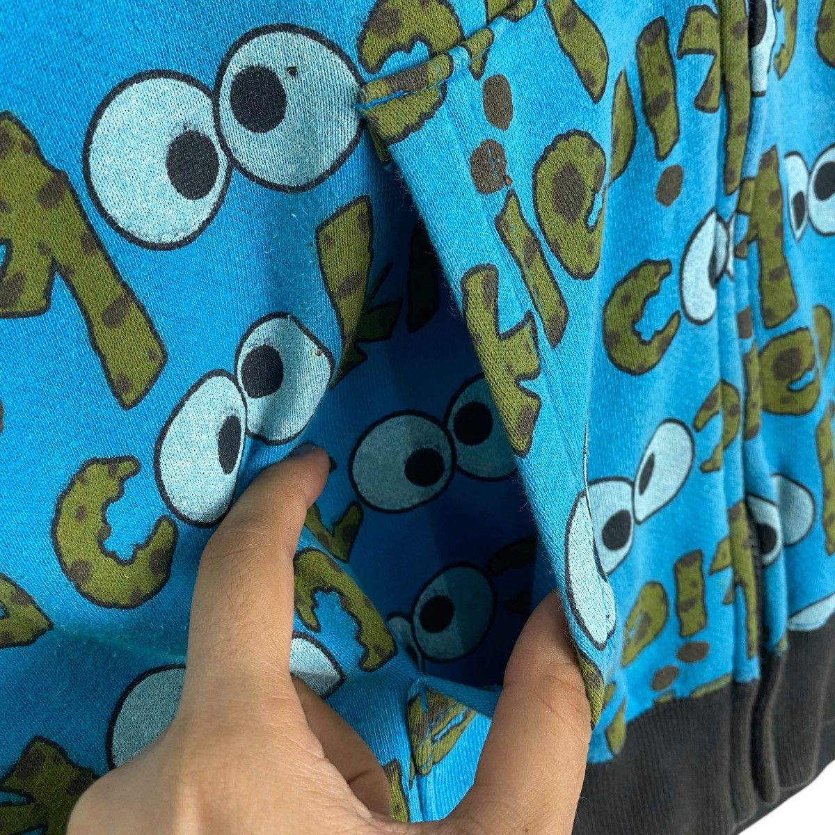 Vintage Vintage Cookie Monster Full Zip Hoodie Sweater Blue Size M Size M / US 6-8 / IT 42-44 - 5 Thumbnail