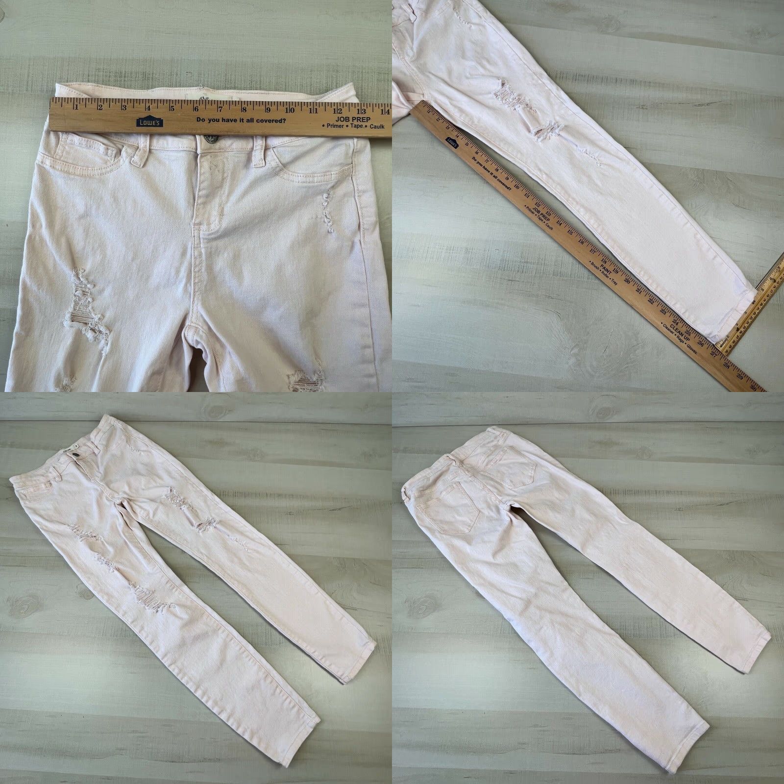 Pinko Cello Womens Blush Pink Distressed Skinny Jeans 9 Juniors Stretch Cotton Blend Mid Rise Size 30" / US 8 / IT 44 - 8 Thumbnail