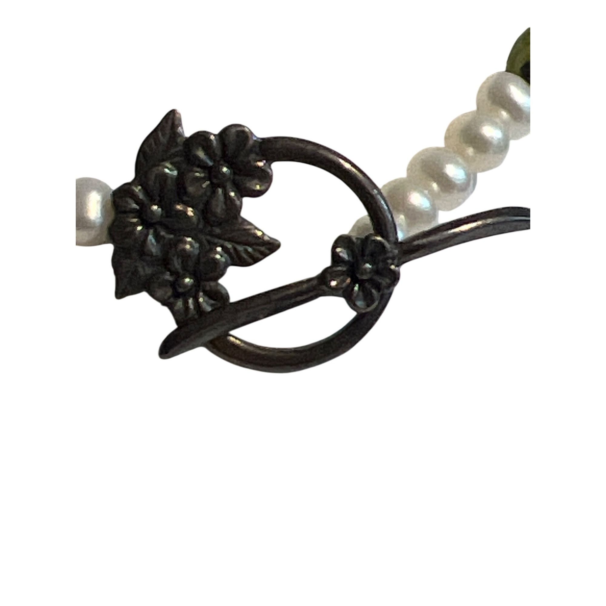 Other Vtg Sterling Silver Pearl Glass Crystal Necklace Toggle Clas Size ONE SIZE - 5 Thumbnail
