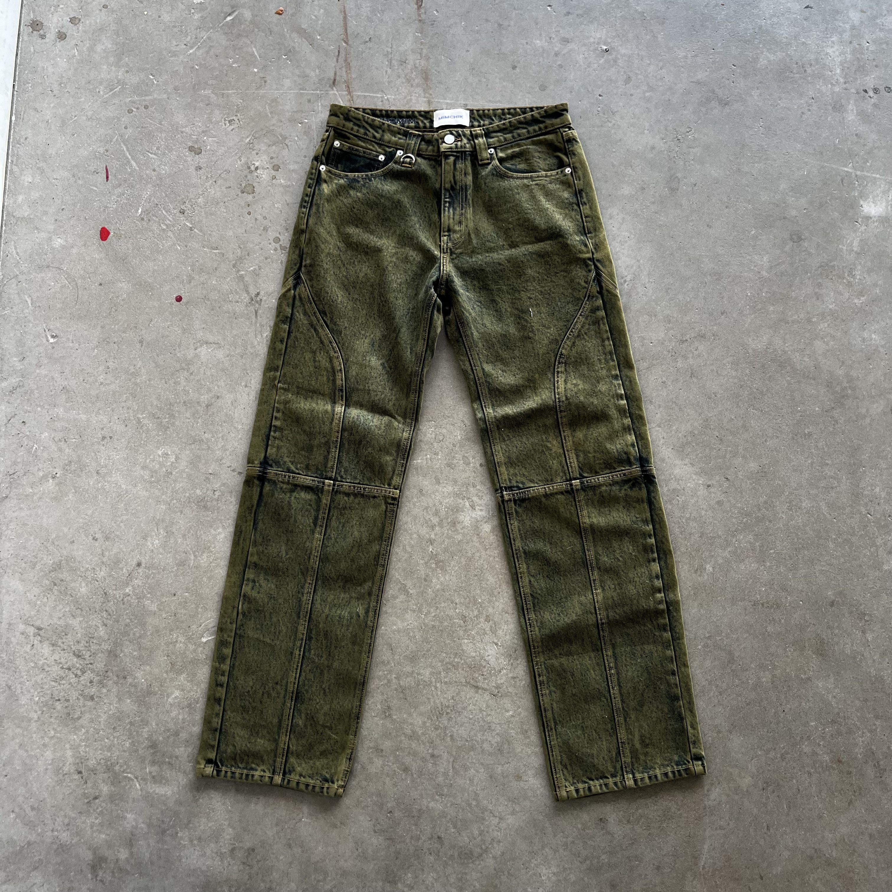 Designer × Japanese Brand Mimchik acid washed wide legged carpenter pants Size US 31 - 1 Thumbnail