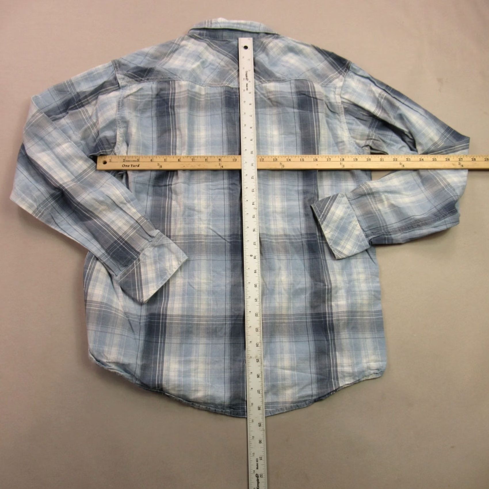 Ariat Ariat Shirt Mens Large Long Sleeve Button Front Plaid Pockets Blue Casual Size US L / EU 52-54 / 3 - 6 Thumbnail