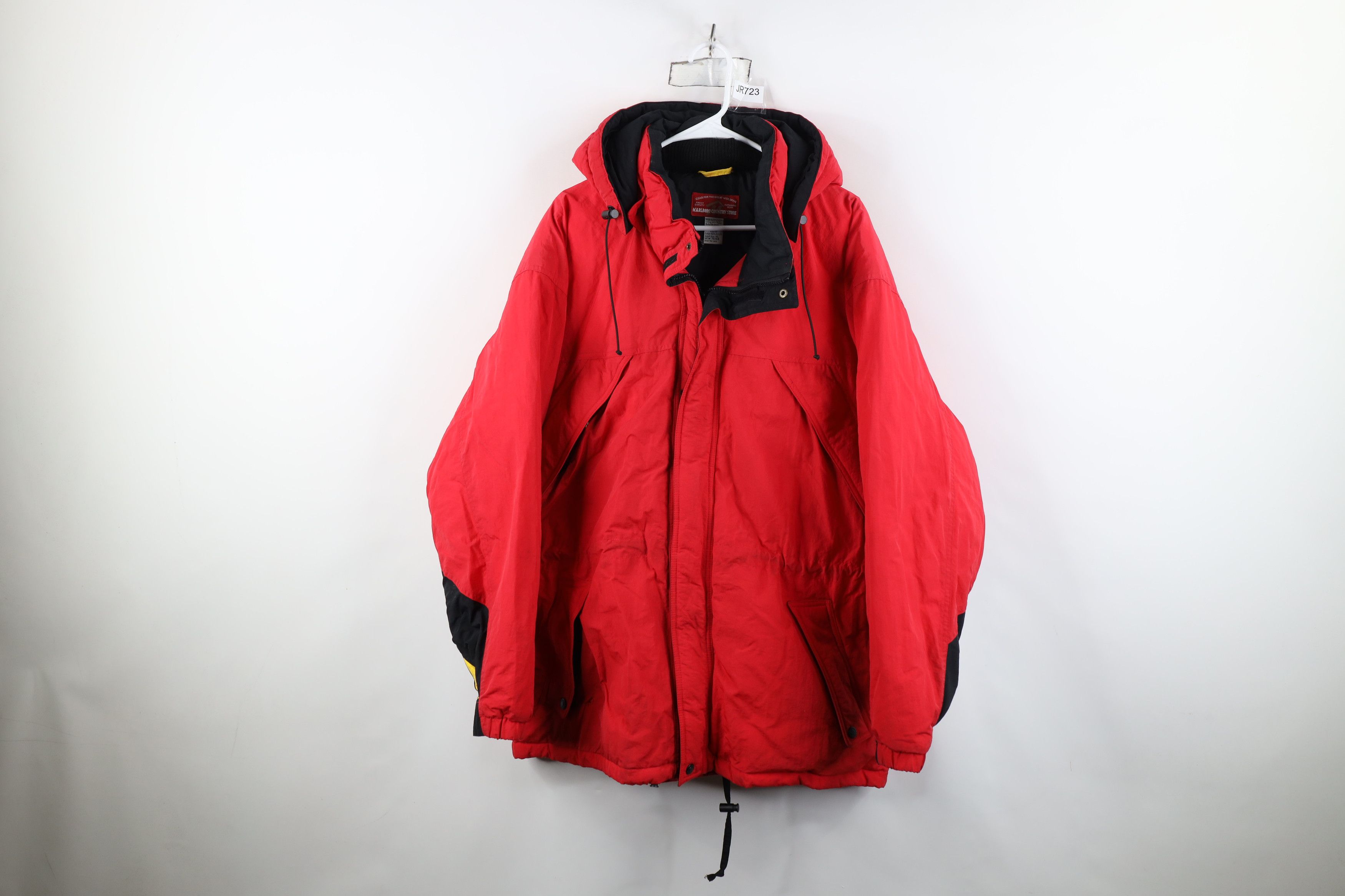 Marlboro Vintage 90s Marlboro Duck Down Fill Hooded Puffer Jacket Red Size US XL / EU 56 / 4 - 1 Thumbnail
