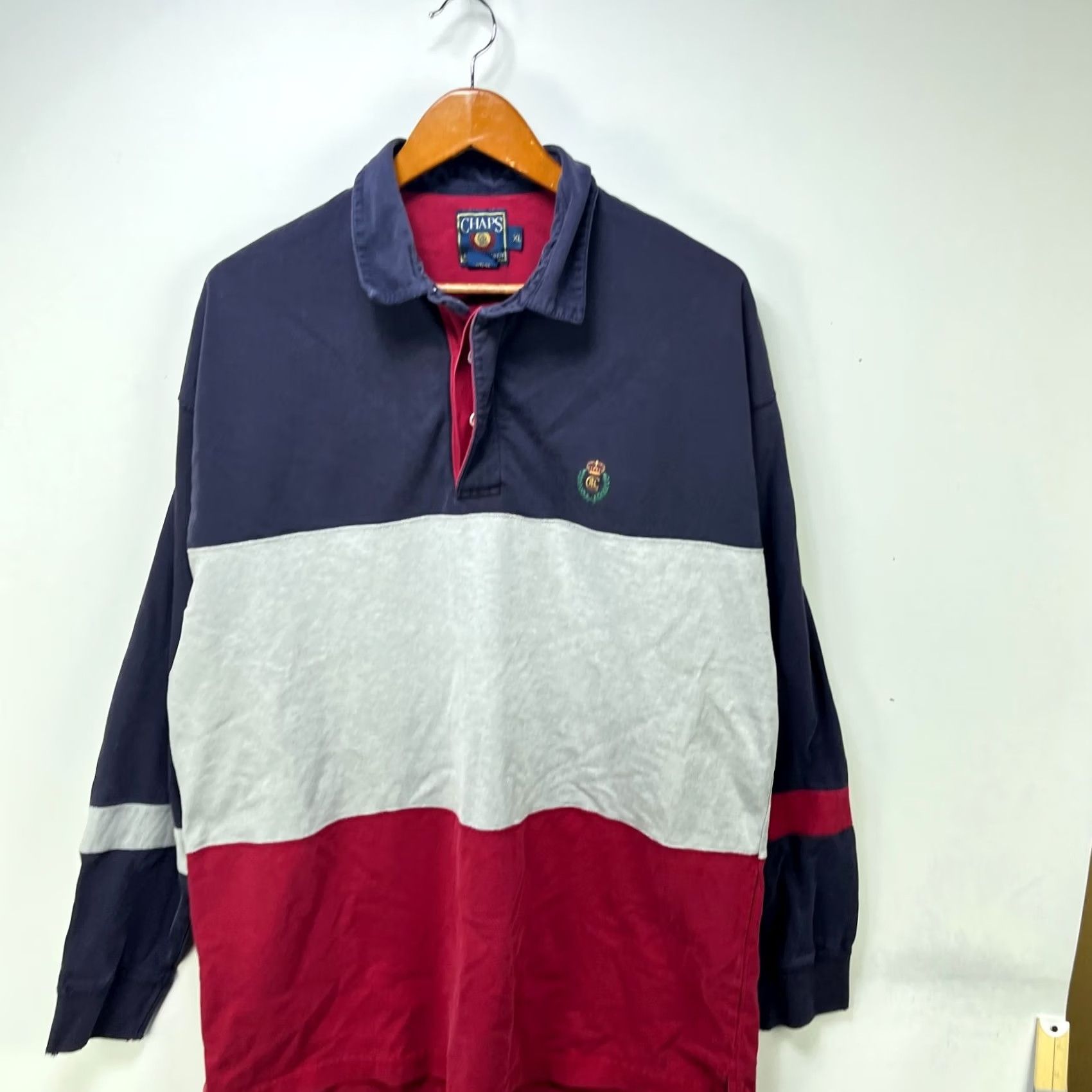 Polo Ralph Lauren Vintage Polo Ralph Lauren Polo Shirt XL Blue 90s Rugby Hunting Striped Button Long Sleeve Men Mens Size US XL / EU 56 / 4 - 2 Thumbnail