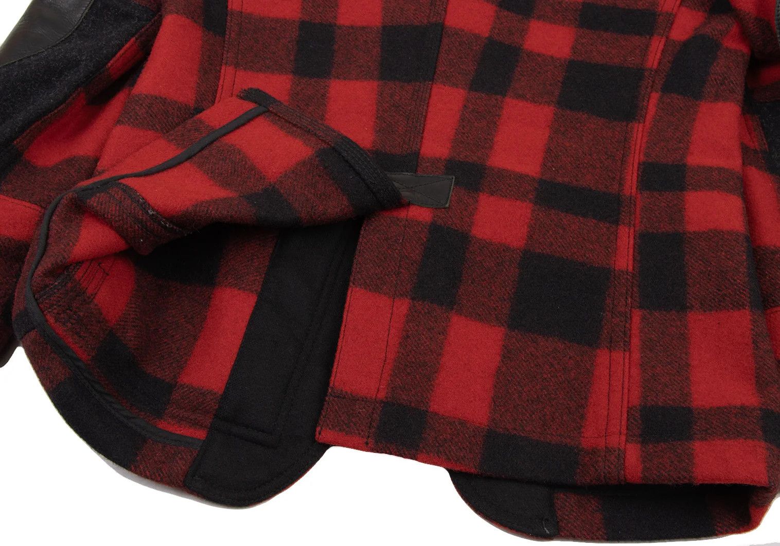 Junya Watanabe Checkered Leather Elbow Patch Jacket Red and Black Size US M / EU 48-50 / 2 - 14 Thumbnail