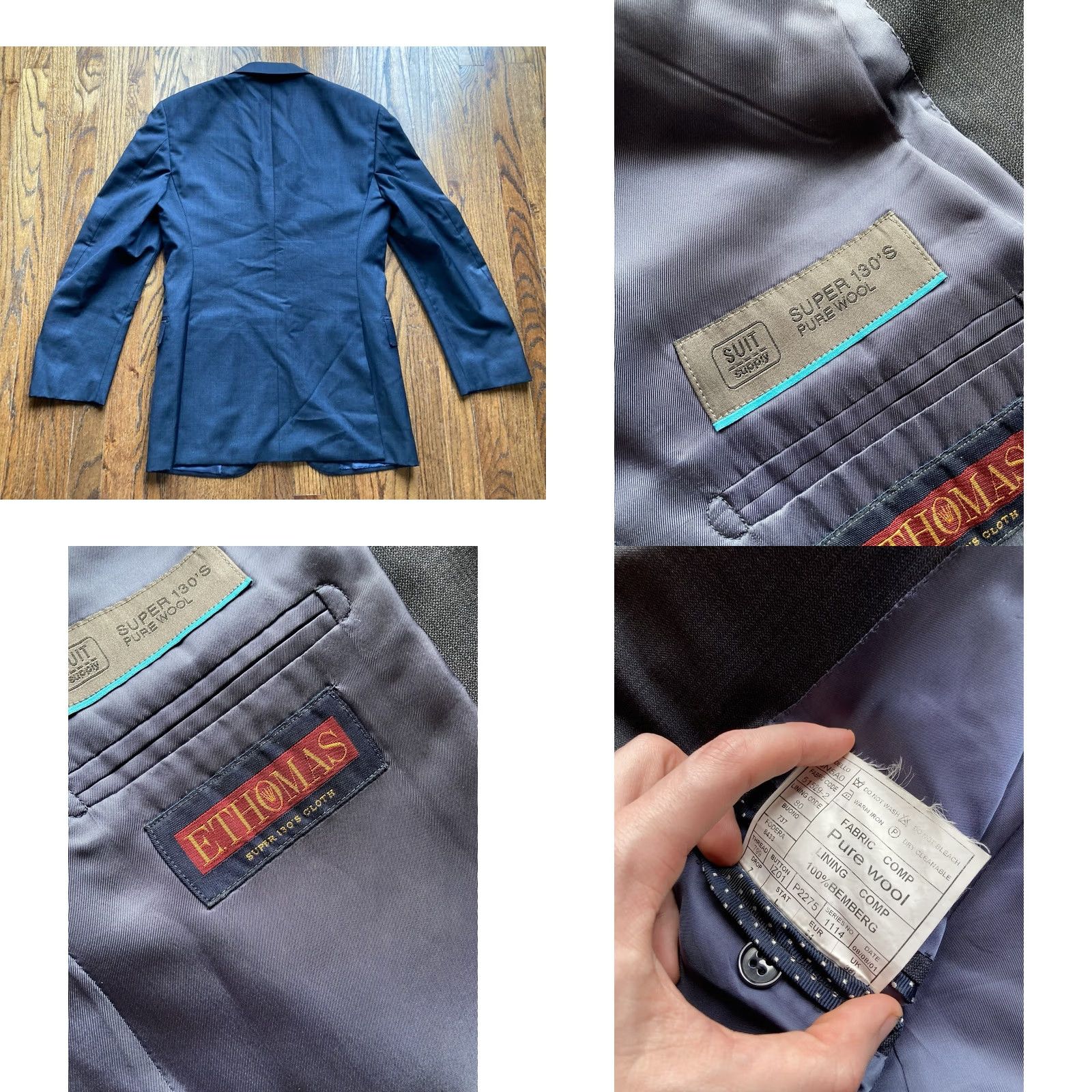Suitsupply Suitsupply Blazer Jacket Sport Coat Mens Size 38L Wool Midnight Blue E Thomas Size 38R - 8 Thumbnail