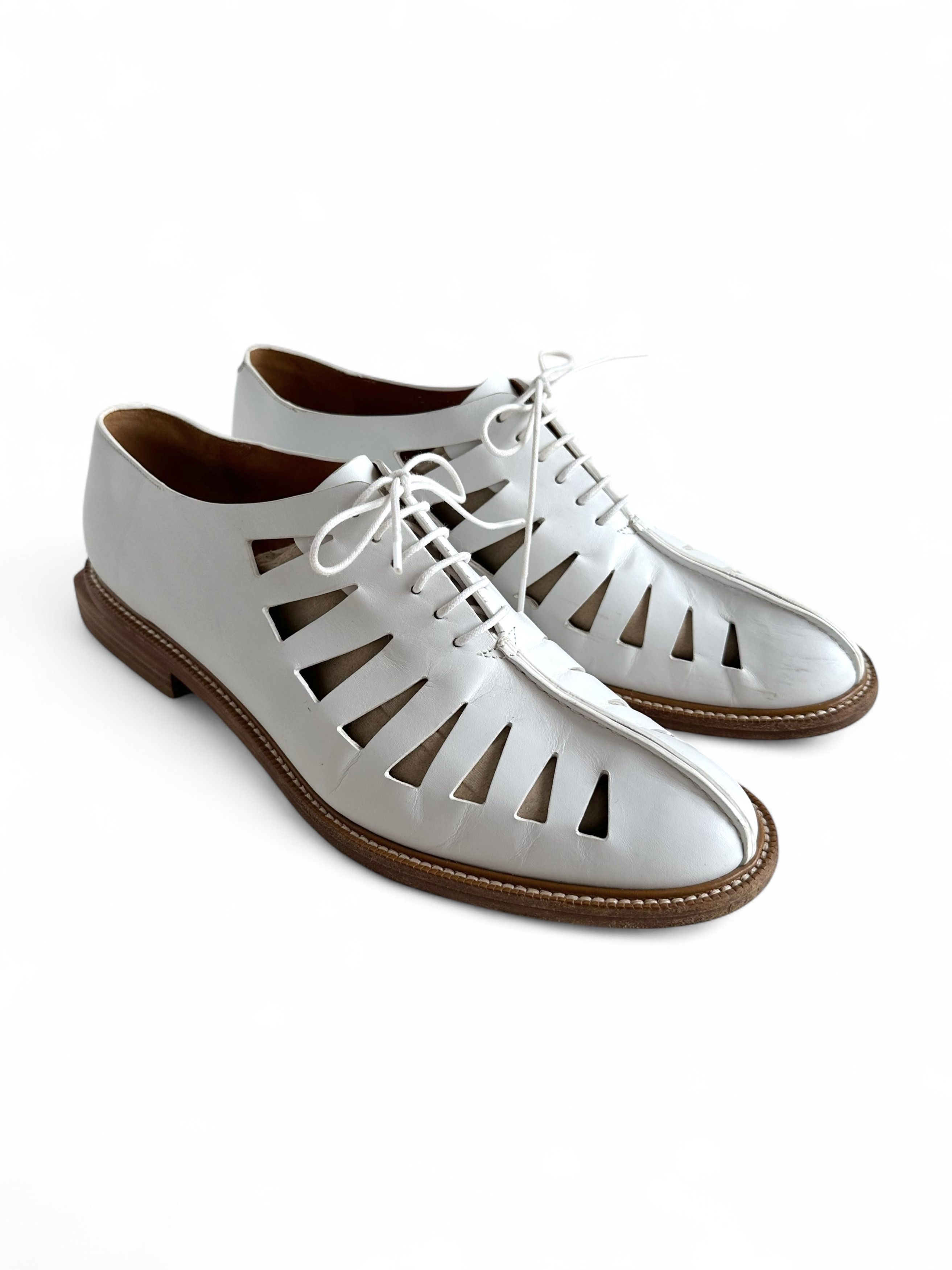 Clergerie Raphael Derby Blanc White Leather Oxfords