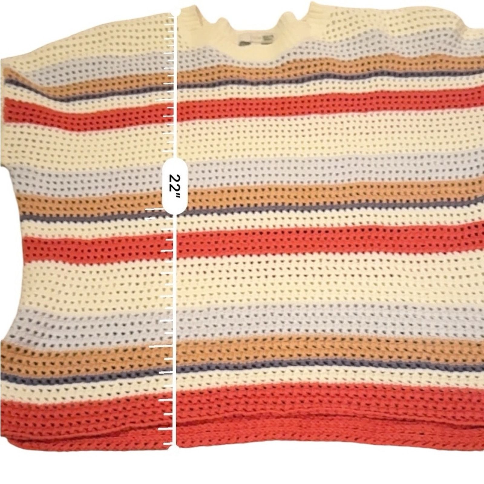 Joie Joie Diza White Striped Knit Long Sleeve Cropped Sweater Size L / US 10 / IT 46 - 8 Thumbnail