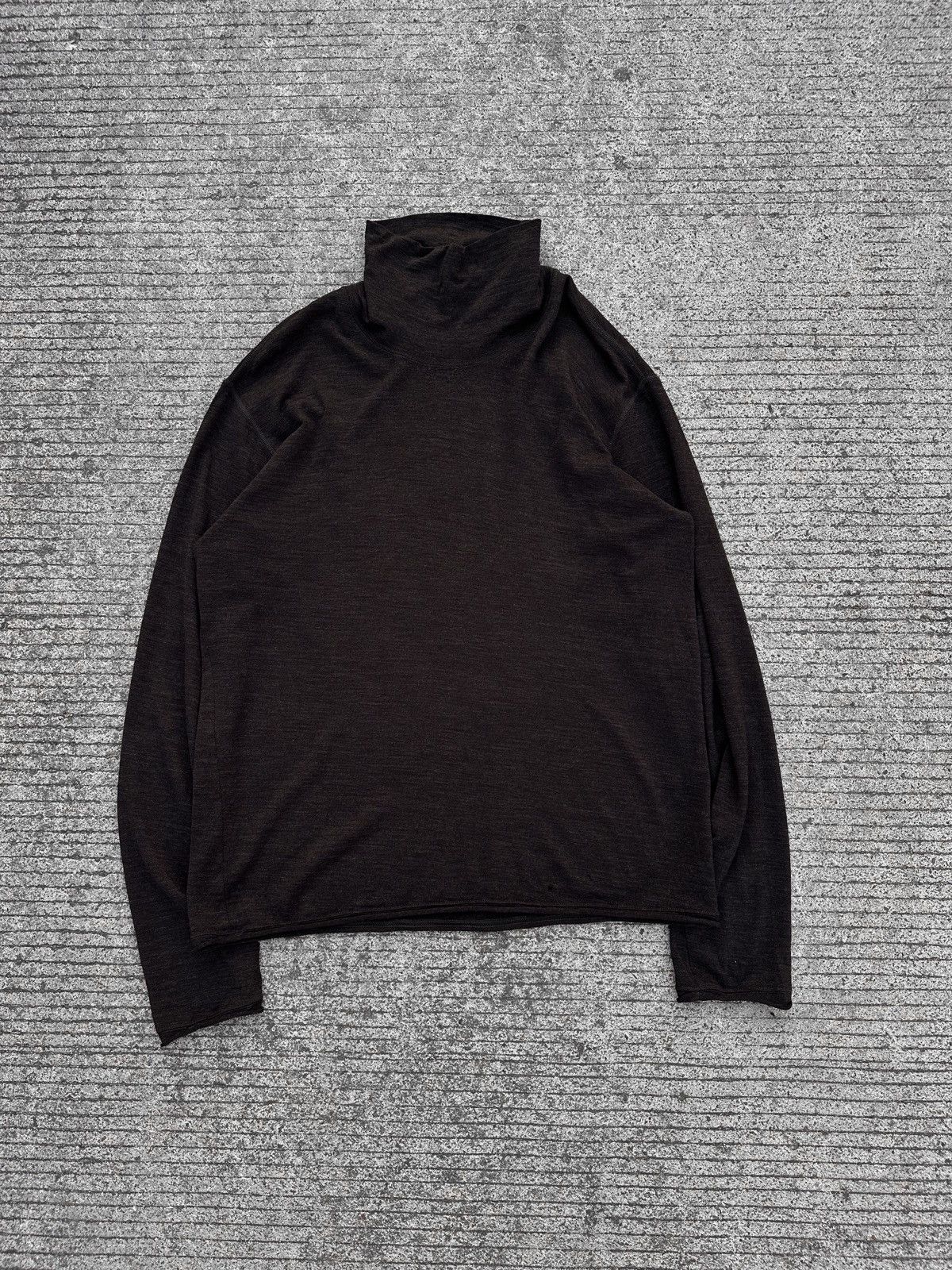 Issey Miyake Issey Miyake Dark Brown Cotton Turtleneck Tee Size US XL / EU 56 / 4 - 3 Thumbnail