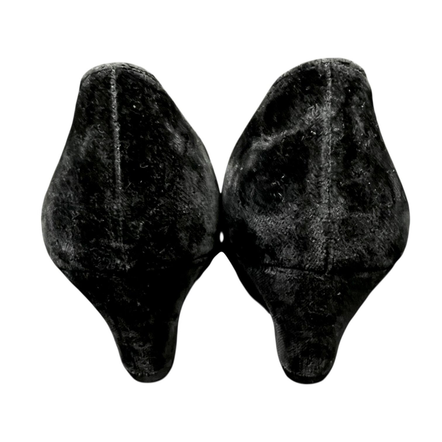Salvatore Ferragamo Vtg Salvatore Ferragamo US9 Black Velvet Kitten Heel Pumps Size US 9 / IT 39 - 4 Thumbnail