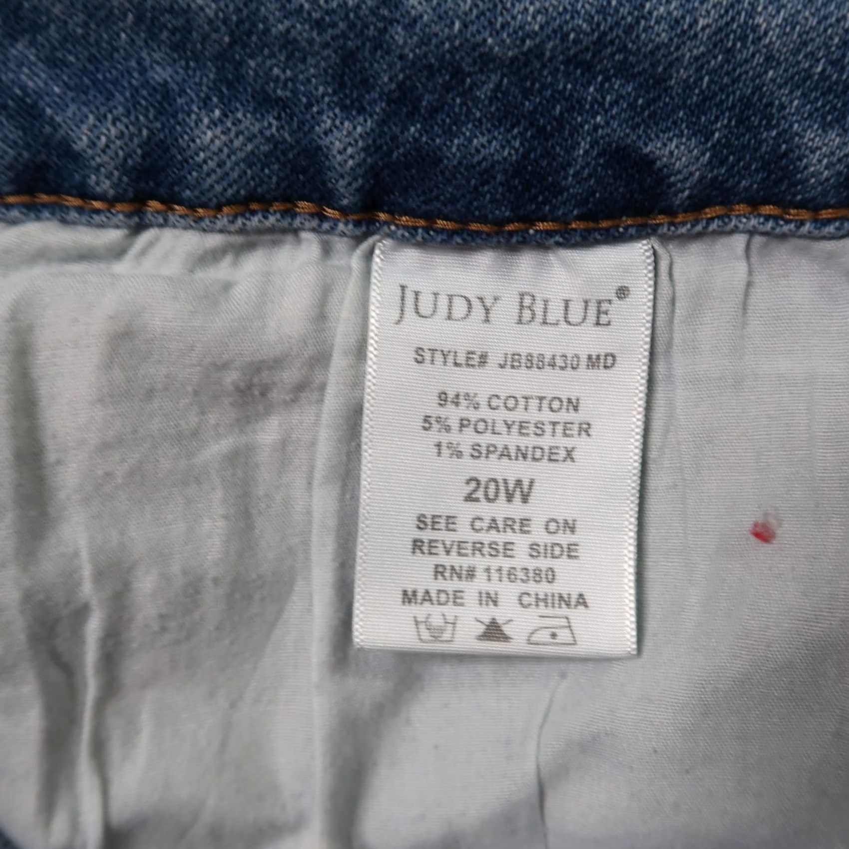 Vintage Judy Blue High Rise Relaxed Fit Jeans Women's 20W Blue Stretch Denim Slim Skinny 5-Pocket Denim Jeans Womens 20W Blue Size 42" / US 20 - 5 Thumbnail