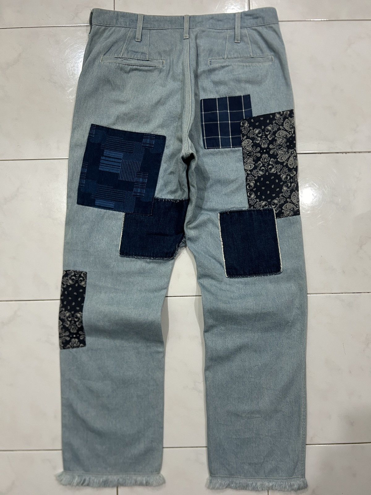 Japanese Brand Y2K Niko And Unstudied Patchwork Sashiko Bandana Jeans Size US 32 / EU 48 - 7 Thumbnail