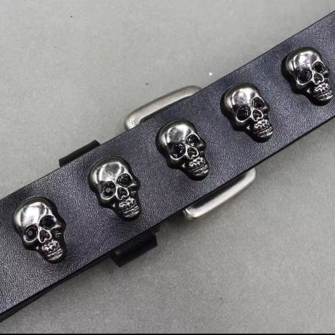 Designer Skull Rivet Belt Size ONE SIZE - 2 Thumbnail