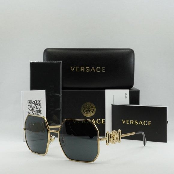 Versace 💯 NEWEST VERSACE VE2248 100287 GOLD GREY SQUARE SUNGLASSES Size ONE SIZE - 12 Thumbnail