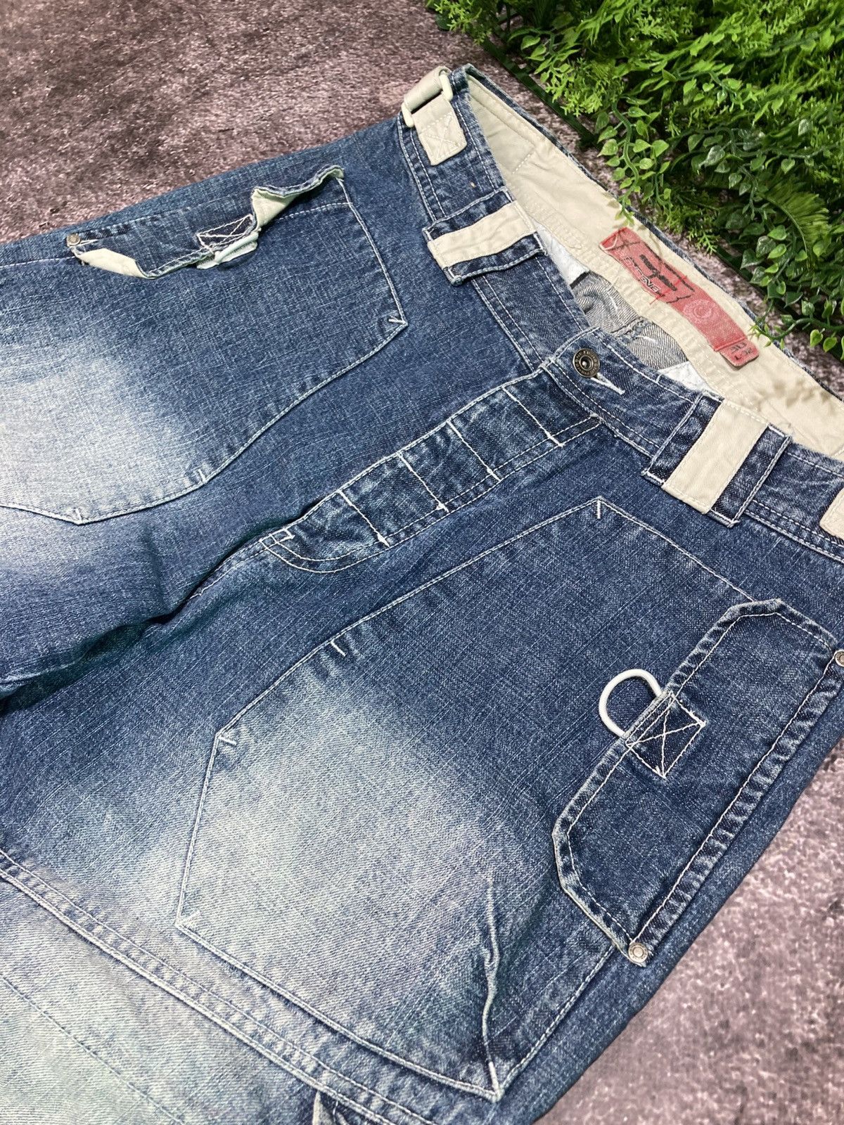JNCO Vintage Y2K Fishbone Multi-pocket Flared Washed Jeans Pants Size US 30 / EU 46 - 7 Thumbnail