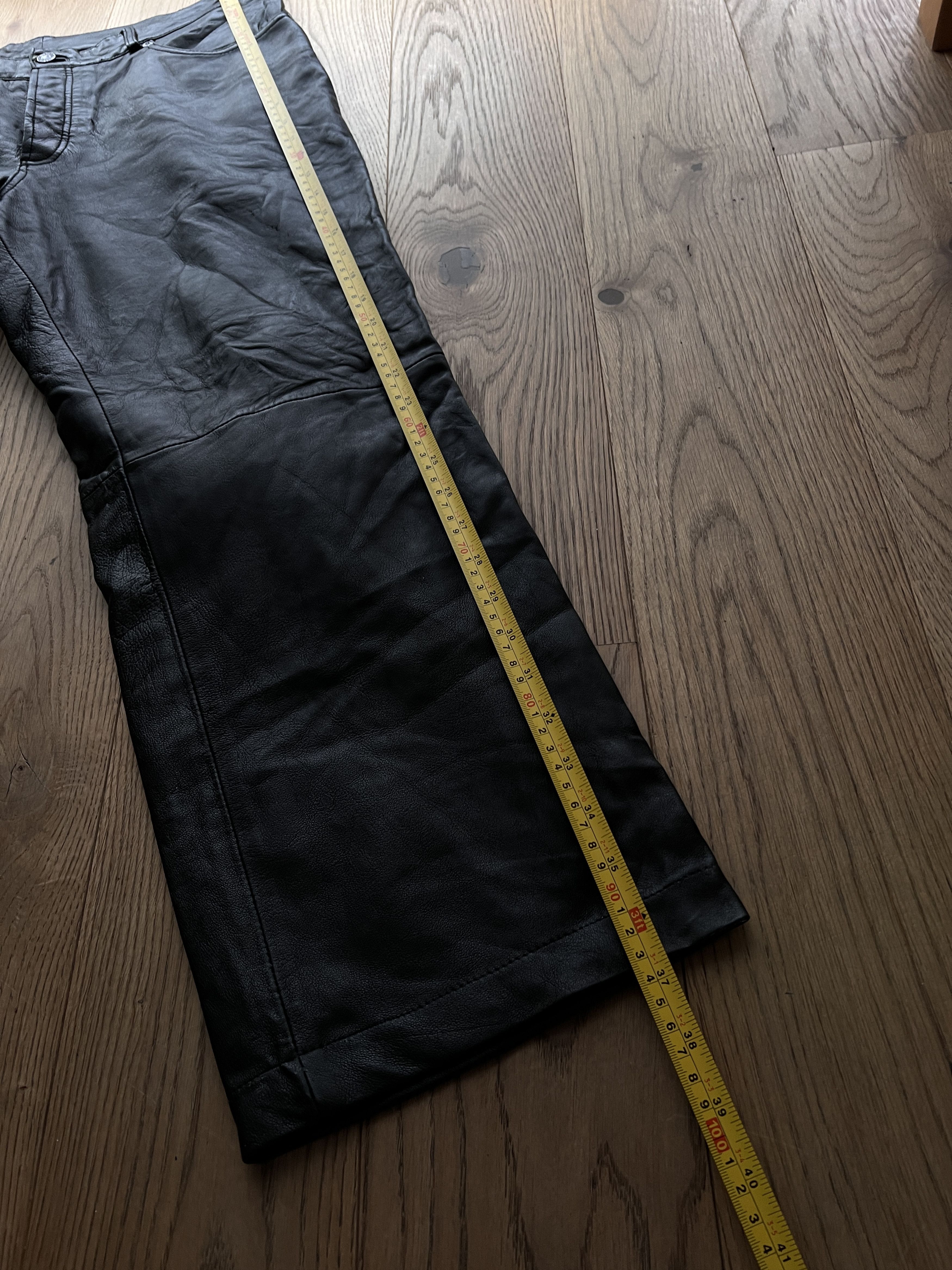 パンツ leather pants opium archive 00s Vintage black leather pants y2k opium baggy fit archive 00s