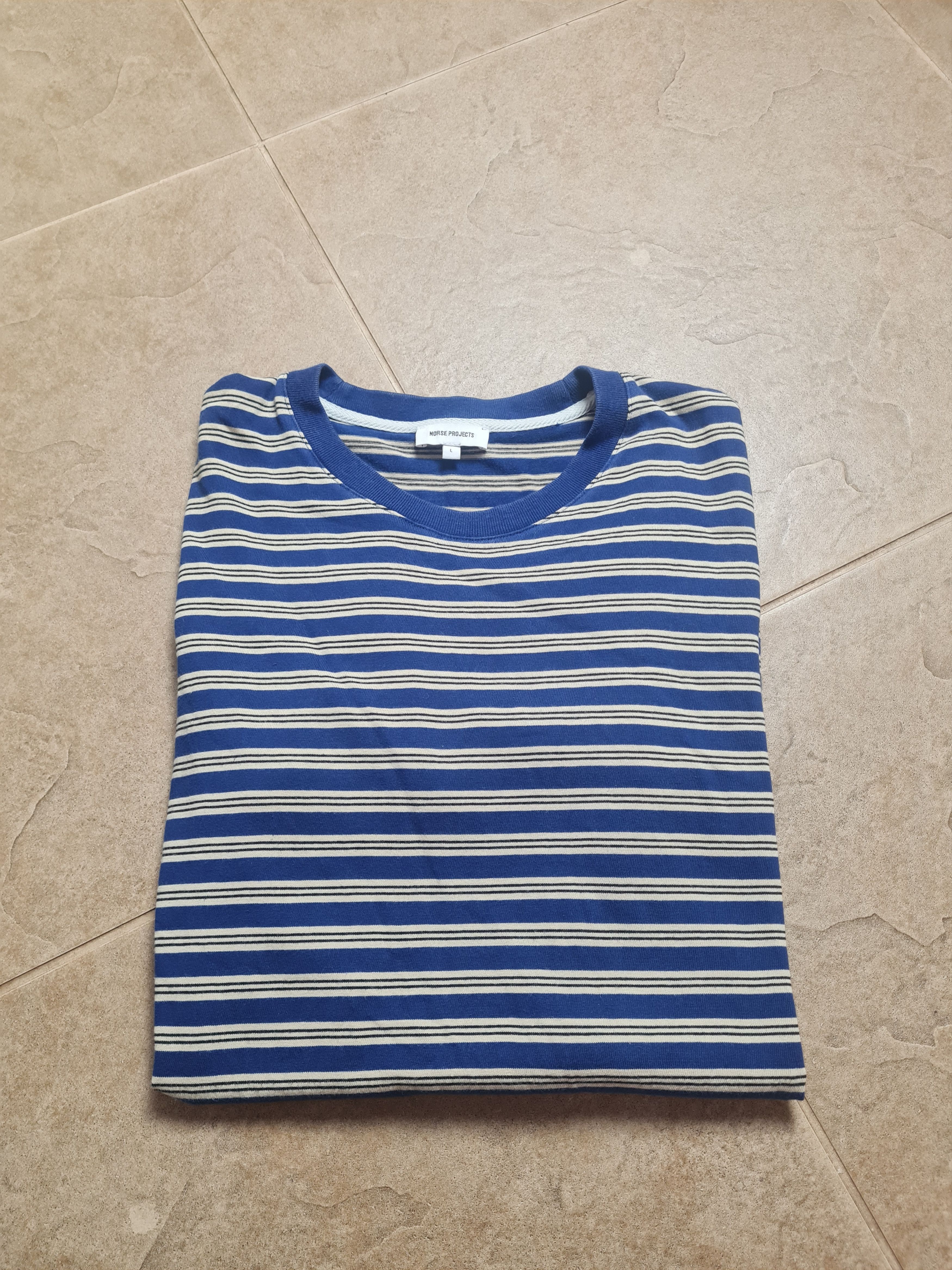 Norse Projects T-SHIRT Norse Projects Johannes Nautical Stripe Oranic Sz L Size US L / EU 52-54 / 3 - 11 Thumbnail