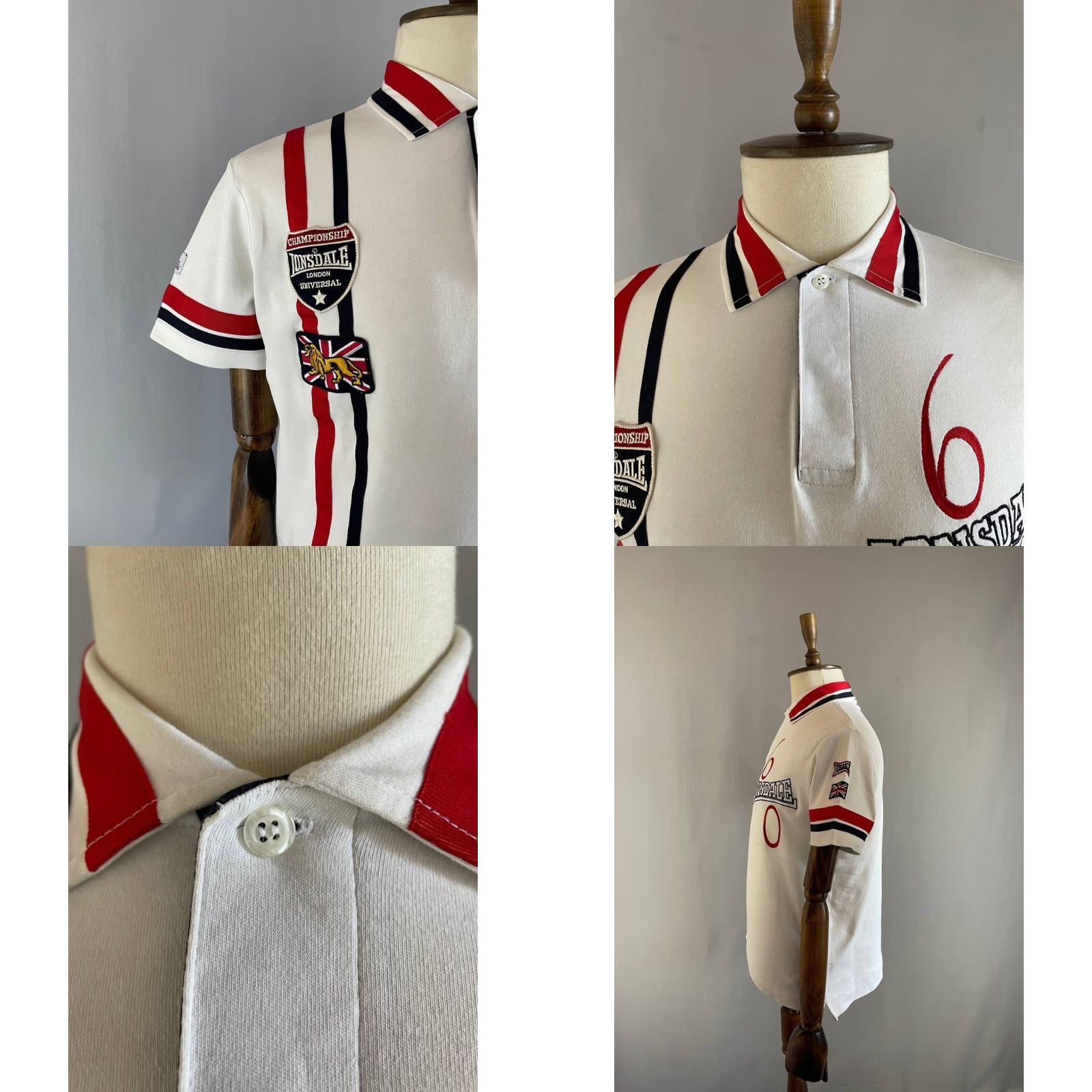 Lonsdale Lonsdale Polo Shirt M White Logo Short Sleeve Shirt Mens Regular Cotton Polo Size US M / EU 48-50 / 2 - 8 Thumbnail