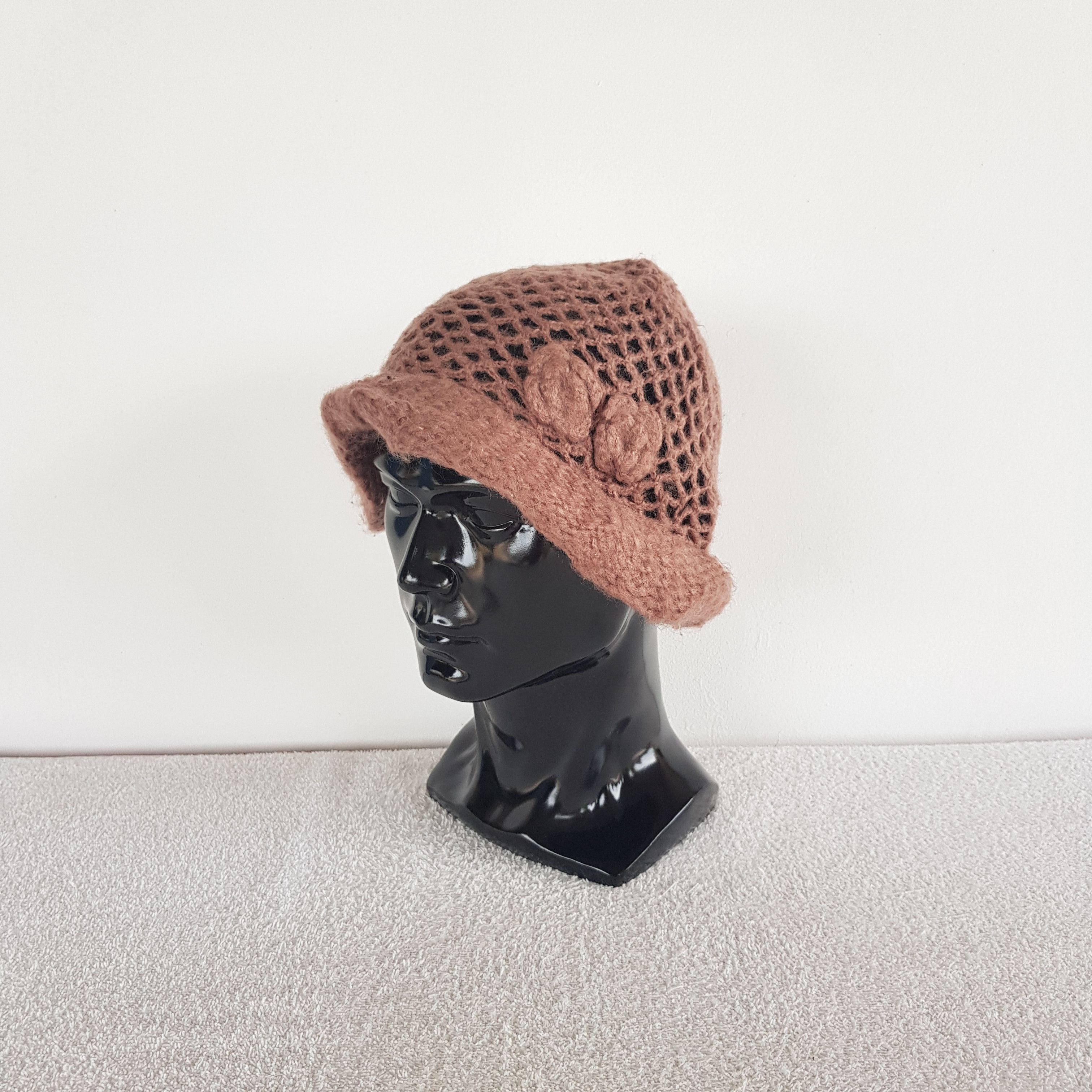 Japanese Brand Vintage Japanese Beanie Giant Crochet Flowers Snow Caps Hats Size ONE SIZE - 1 Thumbnail