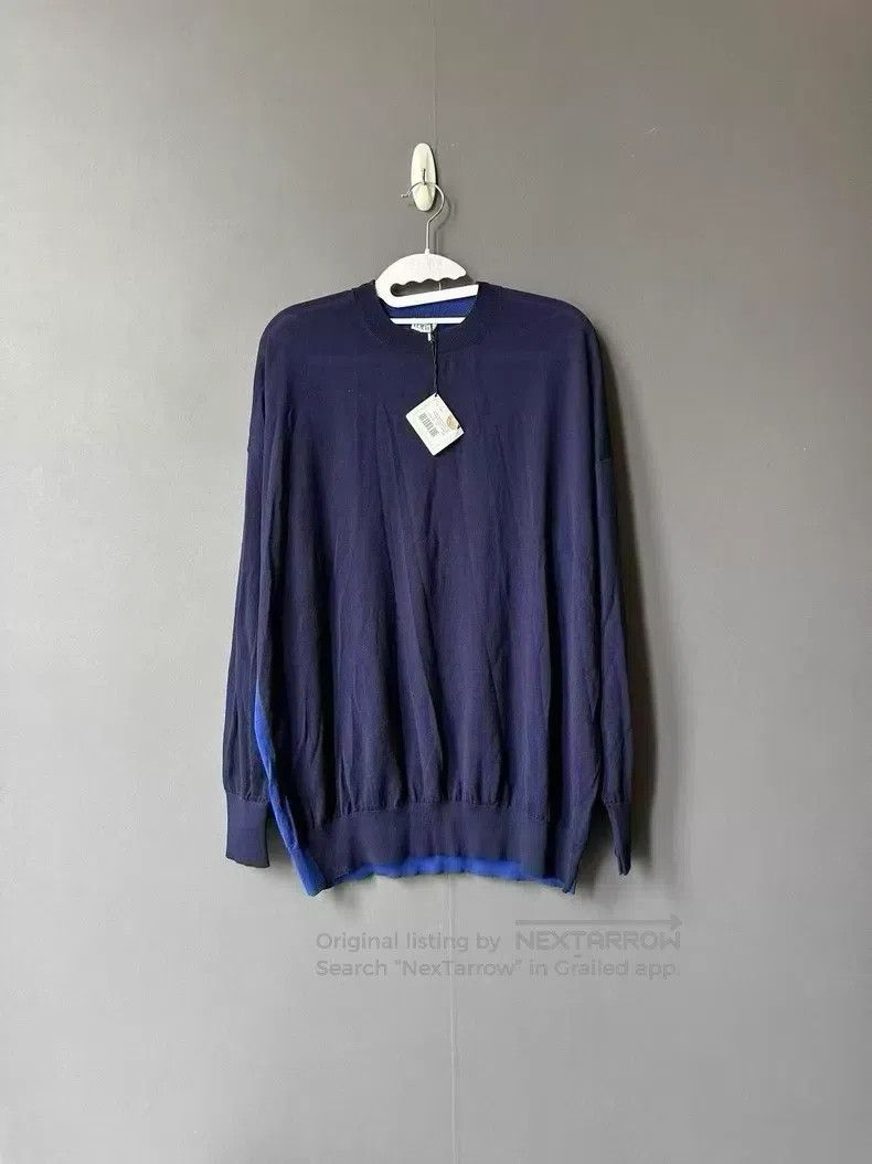 Loewe Loewe Blue Colorblocked Embroidered Logo Knit Size S / US 4 / IT 40 - 1 Thumbnail