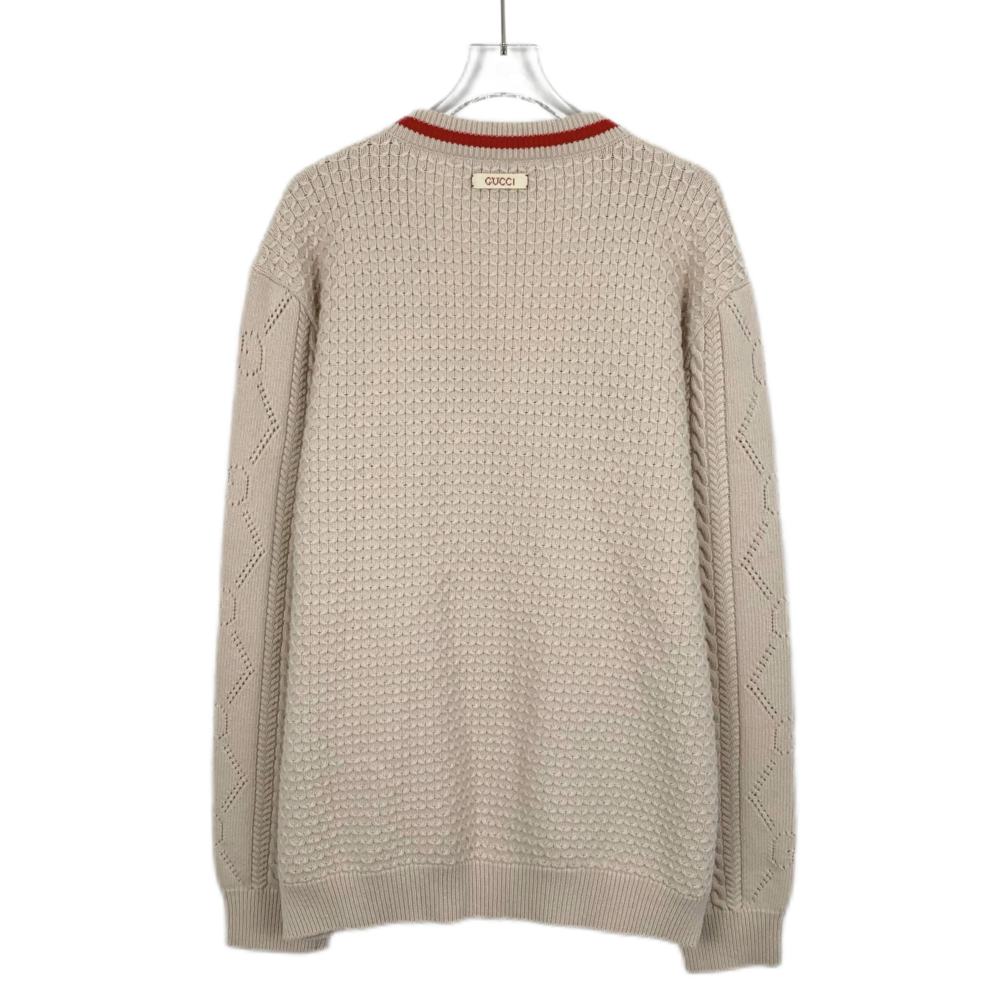Gucci Gucci Nude Logo Cut-Out Wool V-Neck Sweater (Size S) Size S / US 4 / IT 40 - 7 Thumbnail