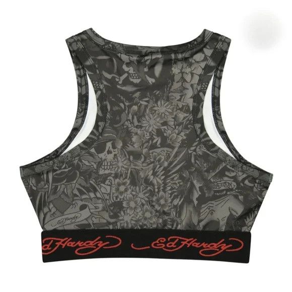 Tattoo Sport Tank & Shorts Set Sz M Retro Stretch Travel Y2K