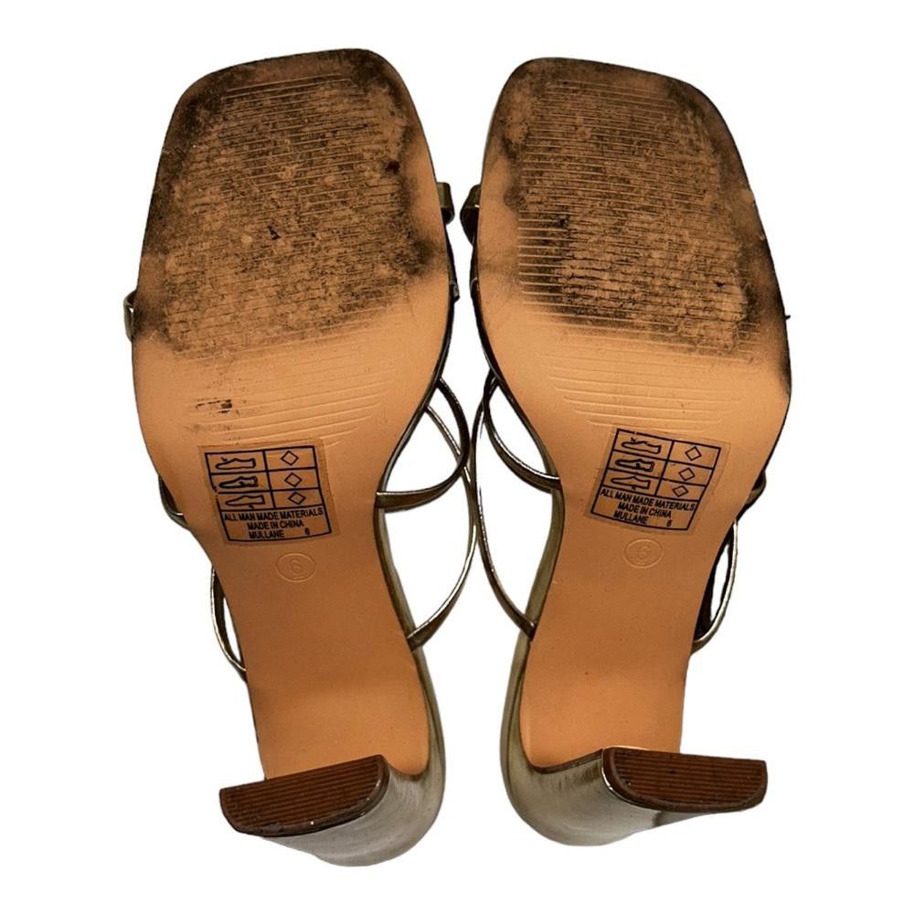 Lulus Lulus l Mullane Gold Strappy High Heel Slide Sandals Size 6 Size US 6 / IT 36 - 8 Thumbnail