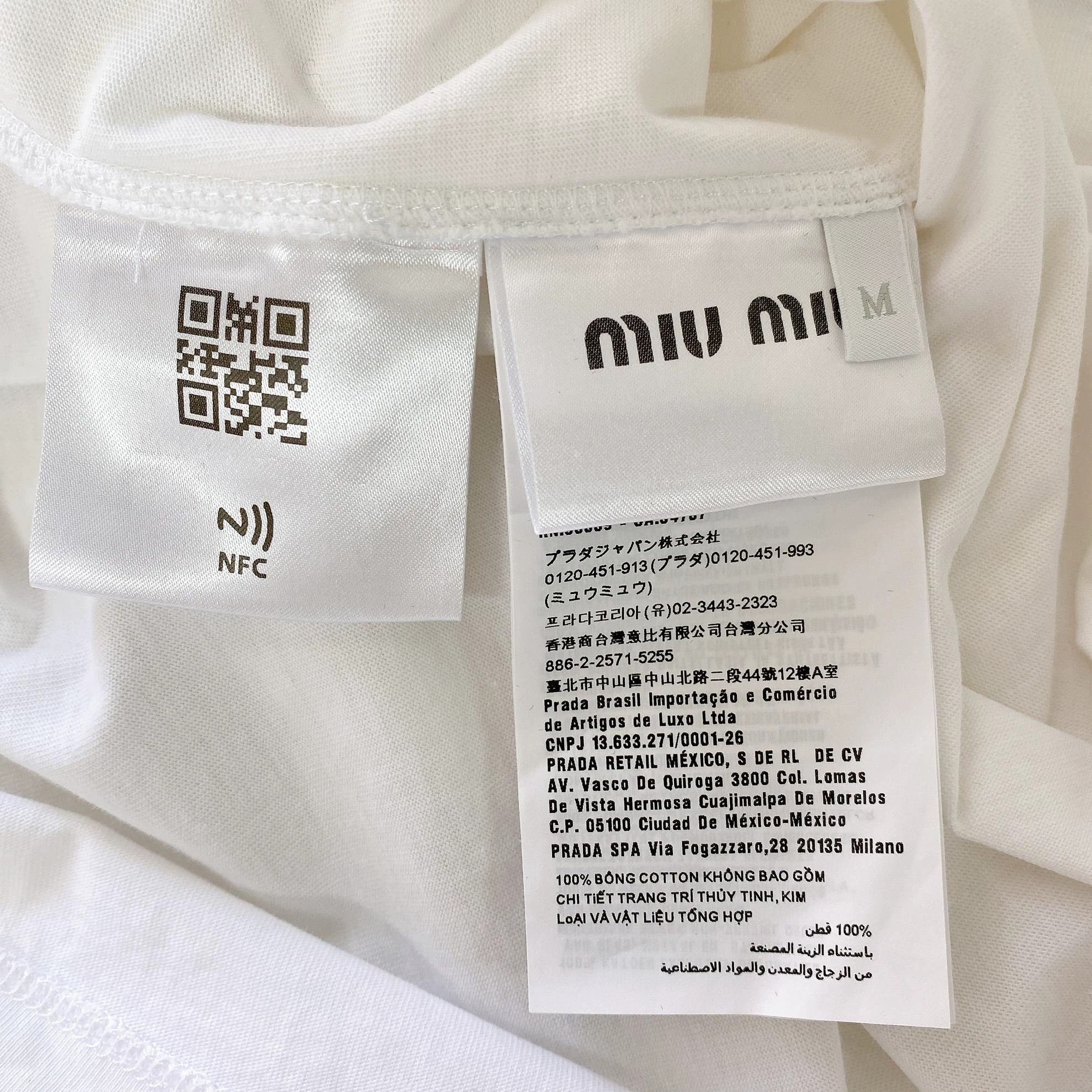 Miu Miu MIU MIU White Letter Logo T-Shirt Size M / US 6-8 / IT 42-44 - 7 Thumbnail