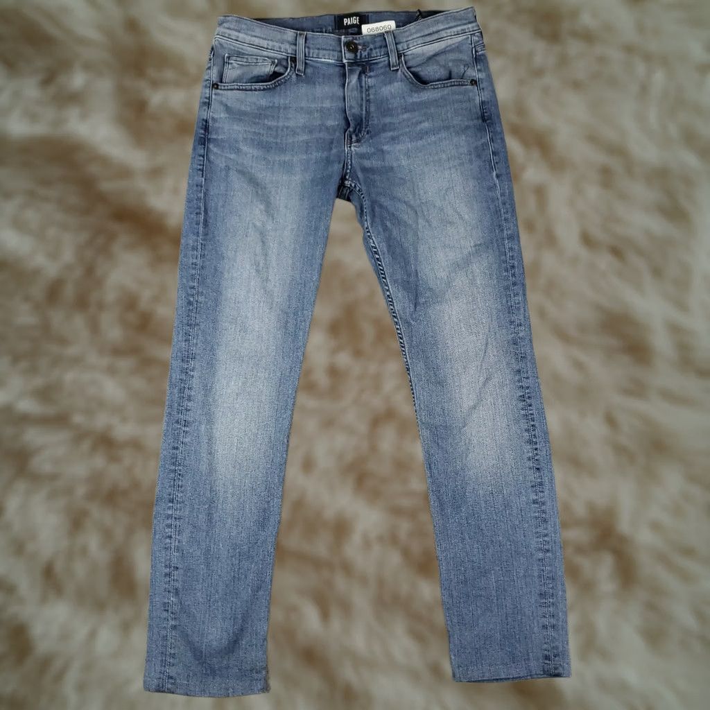 Paige Paige Jeans Mens 31x29 Blue Croft Slim Skinny Denim Pants Slim Straight 5-Pocket Logo Regular Waist Blue Mens Jeans Size US 31 - 1 Thumbnail