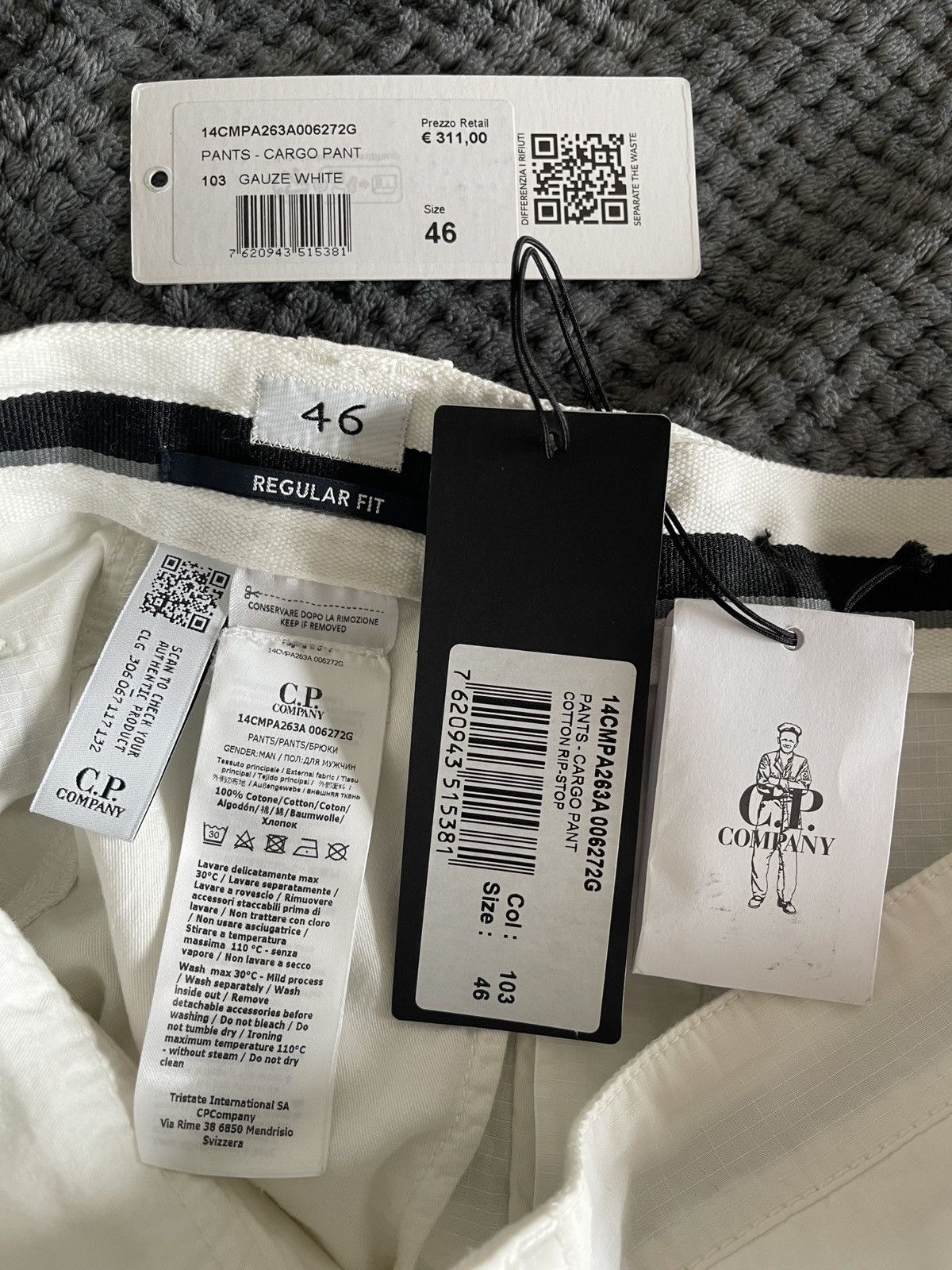 C.P. Company C.P. Company White Cargo Pants Size US 30 / EU 46 - 3 Thumbnail