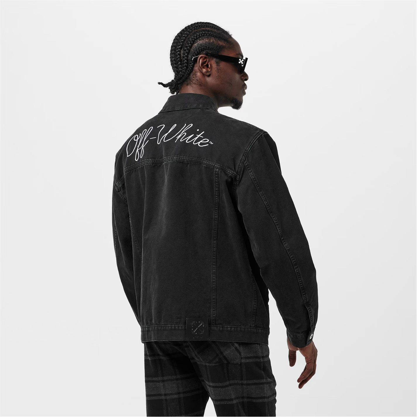 Off-White o1g2r1mq0326 Embroidered Denim Varsity Jacket in Black Size US S / EU 44-46 / 1 - 4 Thumbnail
