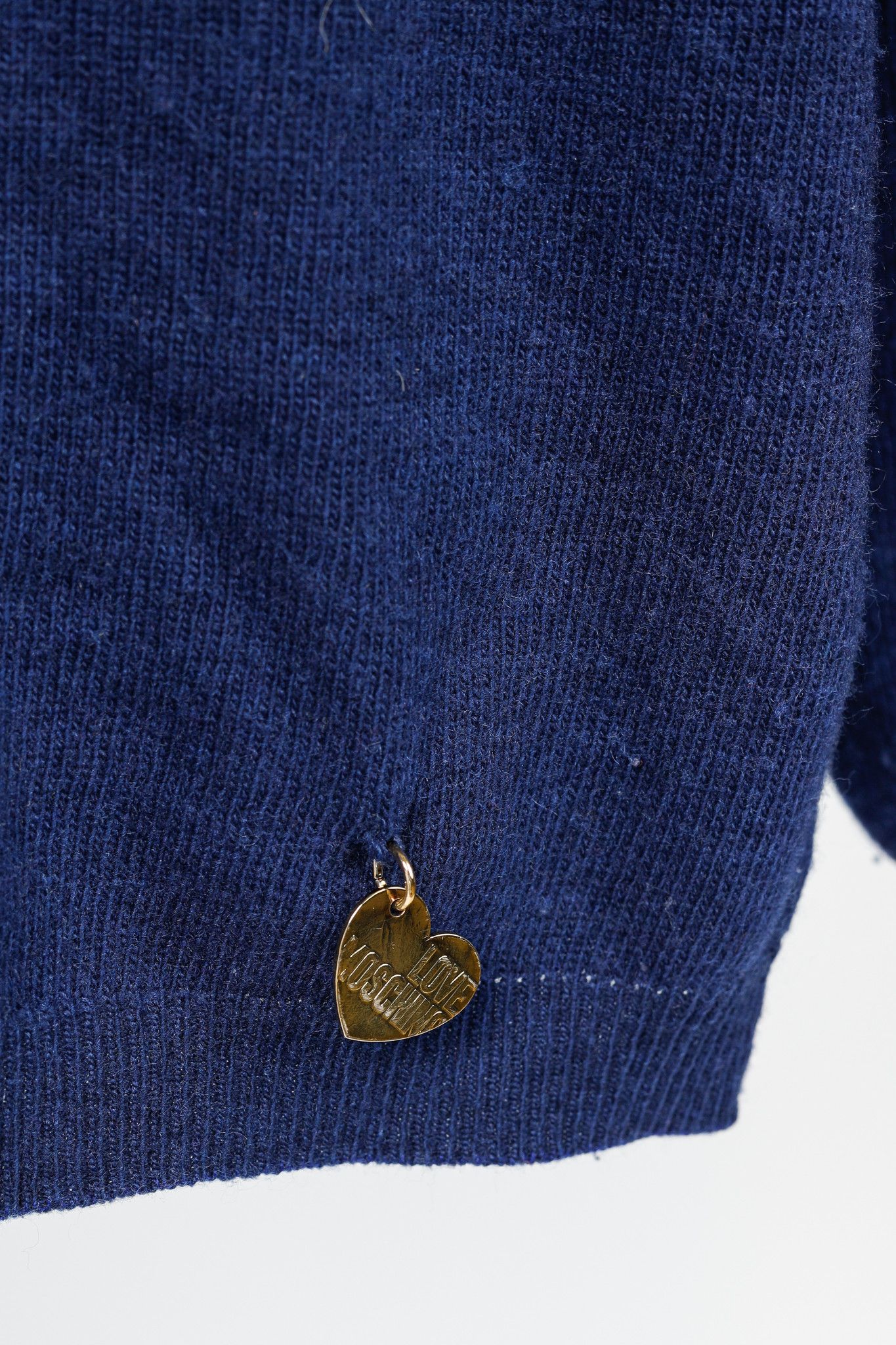 Love Moschino Love Moschino Dark-Blue Wool-Blend Heart Sweater Size M / US 6-8 / IT 42-44 - 7 Thumbnail