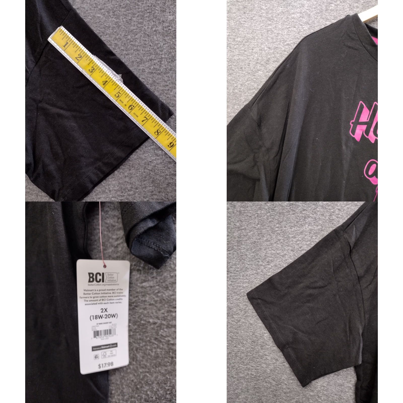 Vintage Secret Treasures Women's T-Shirt Black 2XL Casual Crew Neck Oversized Print Happy and Free Cotton Polyester Spandex 18W-20W Size XXL / US 16-18 / IT 52-54 - 8 Thumbnail