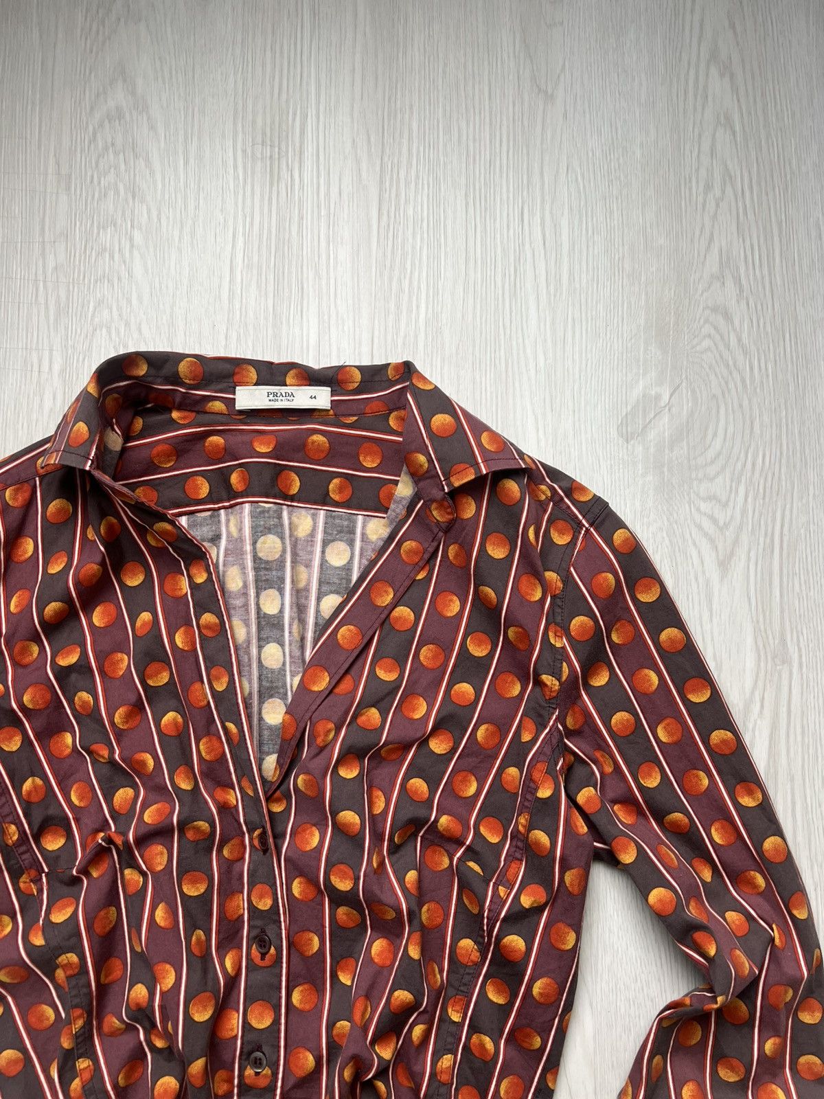 Prada Archive Prada Spring 2004 Eclipse Print Cropped Blouse Shirt Size M / US 6-8 / IT 42-44 - 8 Thumbnail