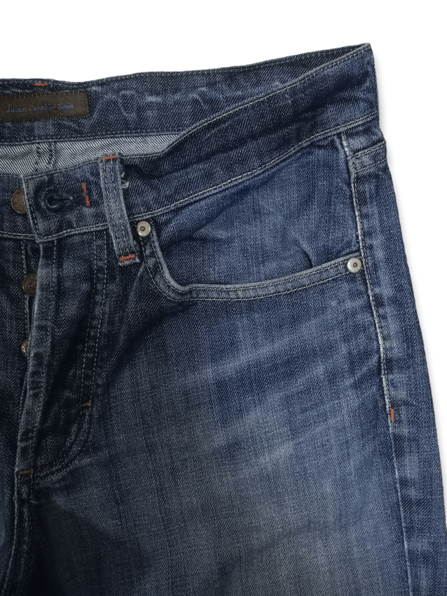 Other Vintage James Cured Blue Wash Distressed Flare Jeans Size US 31 - 7 Thumbnail