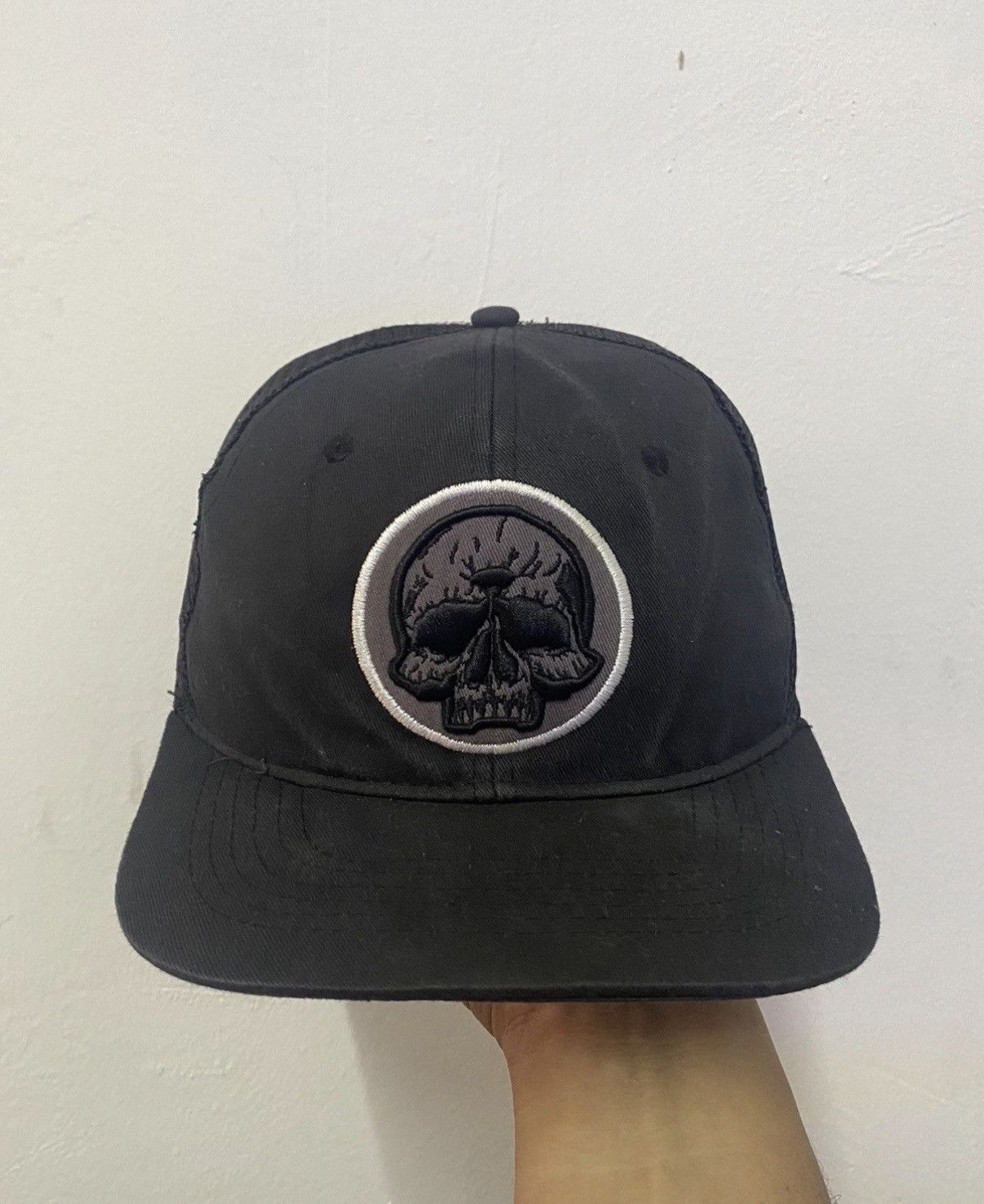 Japanese Brand VTG JACK Brand Skull Overprints Trucker Hat Size ONE SIZE - 2 Thumbnail