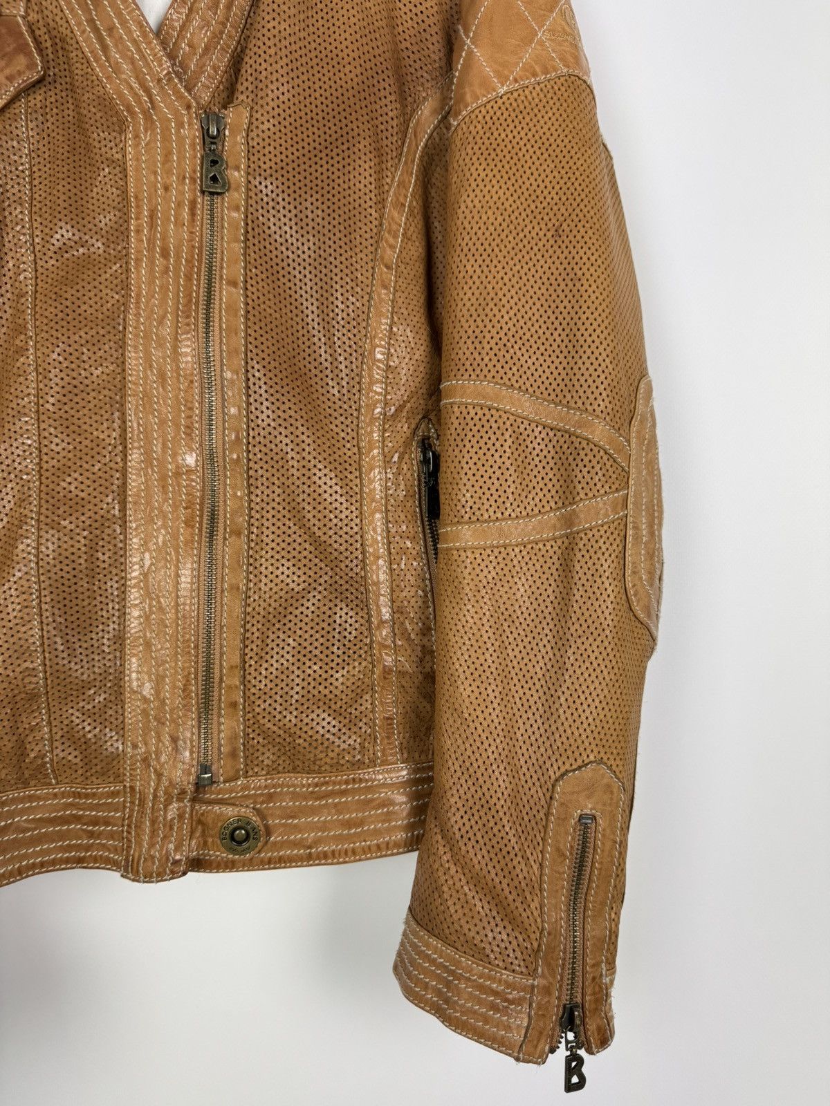 Bogner Bogner Jeans Perforation Brown Women’s Leather Jacket Size XS / US 0-2 / IT 36-38 - 7 Thumbnail