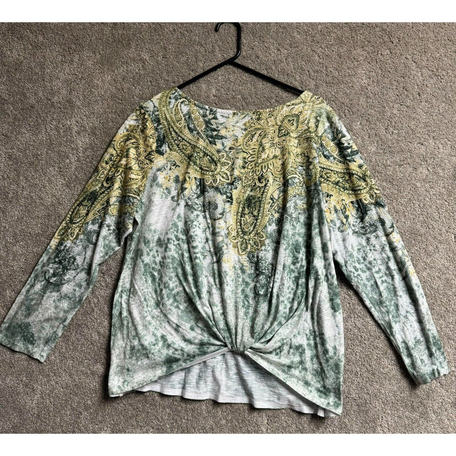 Other Women Plus XXL Top Rhinstones Boho Chic Garden Fairy Paisley Size XXL / US 16-18 / IT 52-54 - 1 Thumbnail