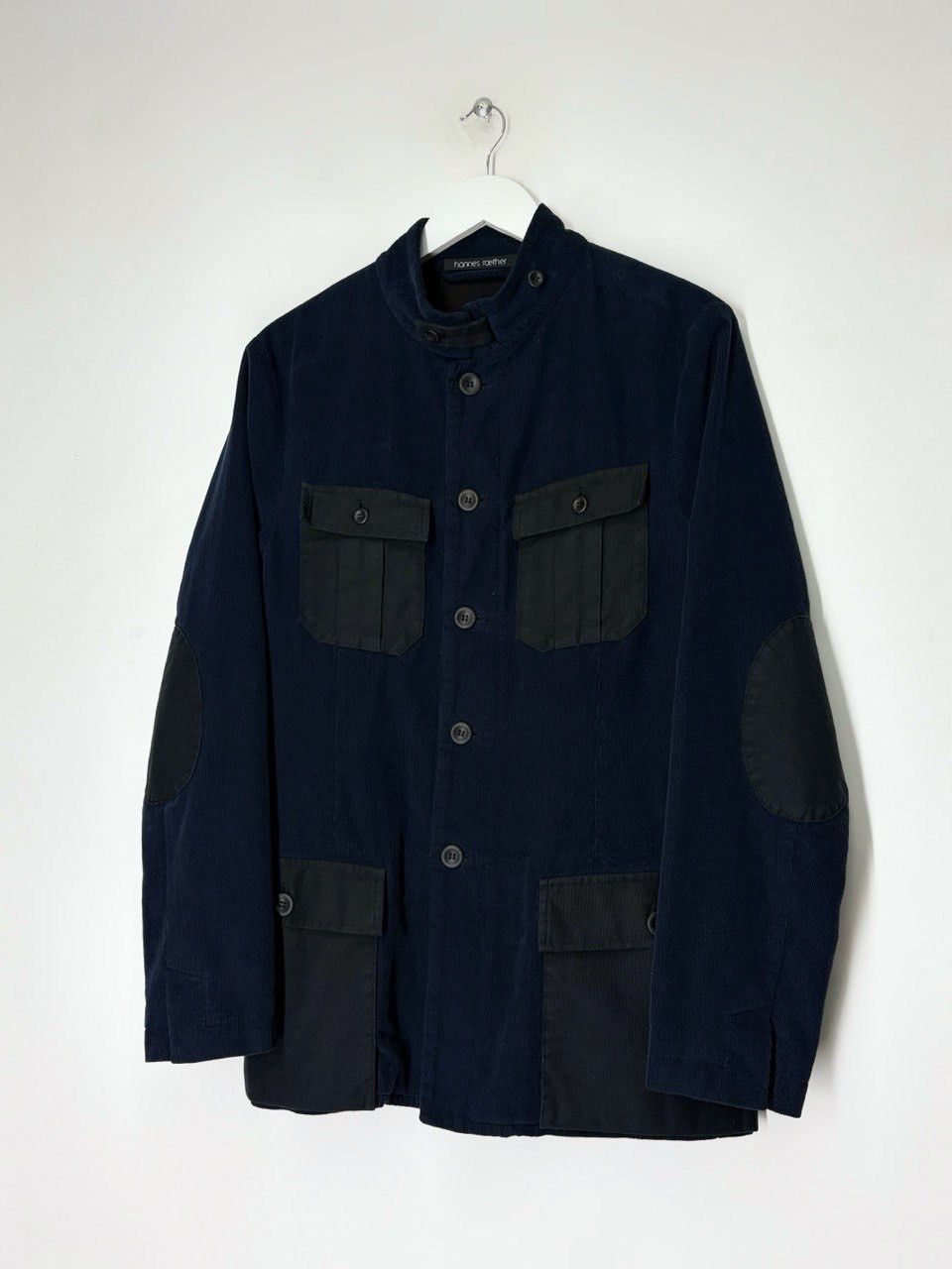 hannes roether Hannes Roether Navy Blue Corduroy Jacket With Black Pockets Size US M / EU 48-50 / 2 - 3 Thumbnail