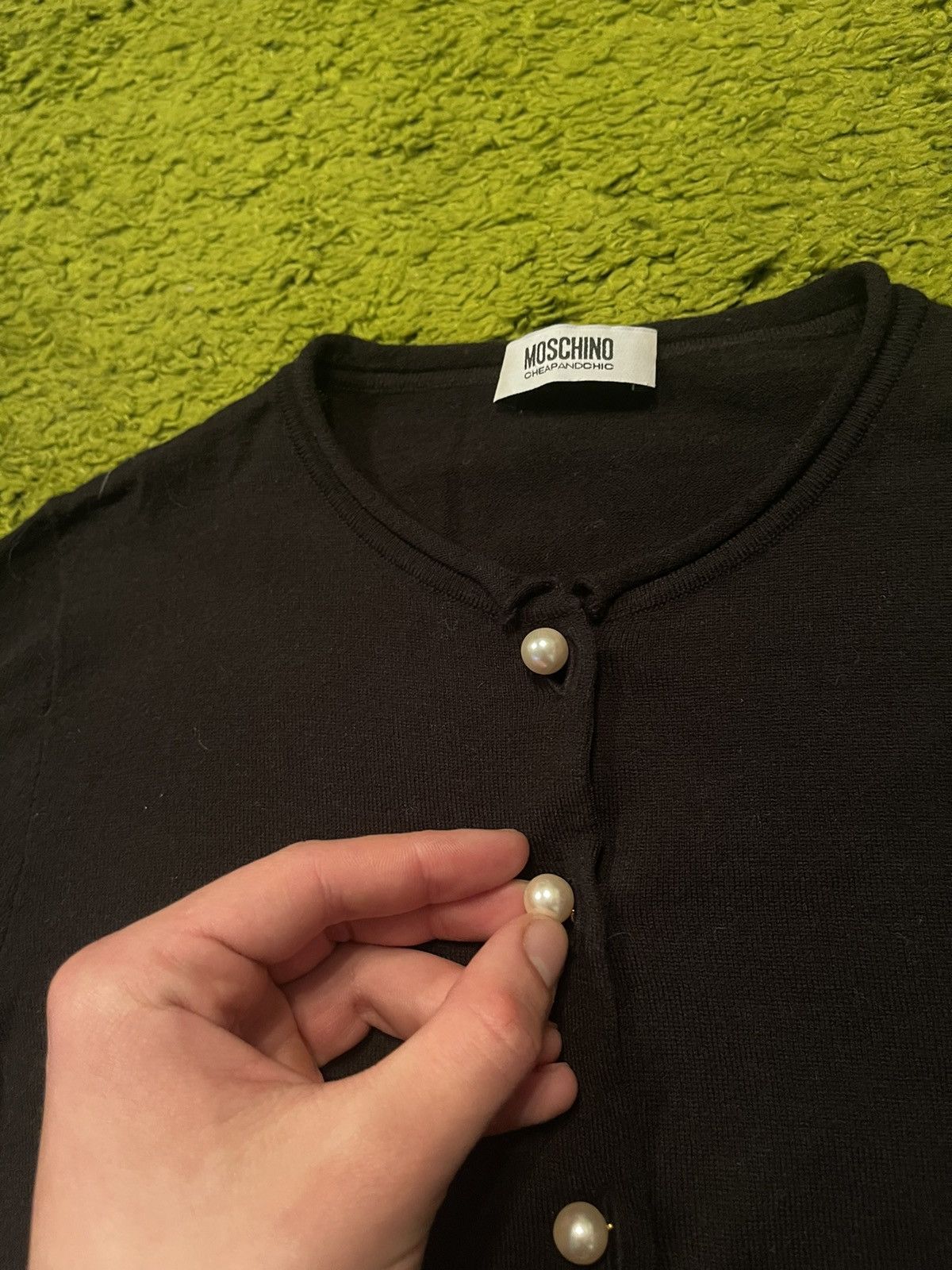 Moschino × Vintage Moschino Cheap and Chick 2000s vtg pearl buttons cardigan Size M / US 6-8 / IT 42-44 - 7 Thumbnail