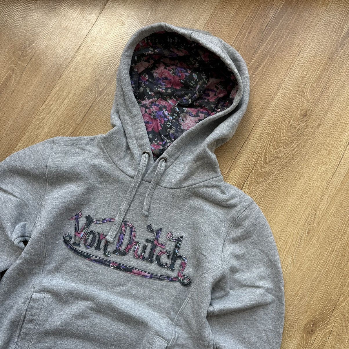 Von Dutch Vintage Von Dutch Embroidered Logo Floral Print Hoodie Y2K Size M / US 6-8 / IT 42-44 - 2 Thumbnail