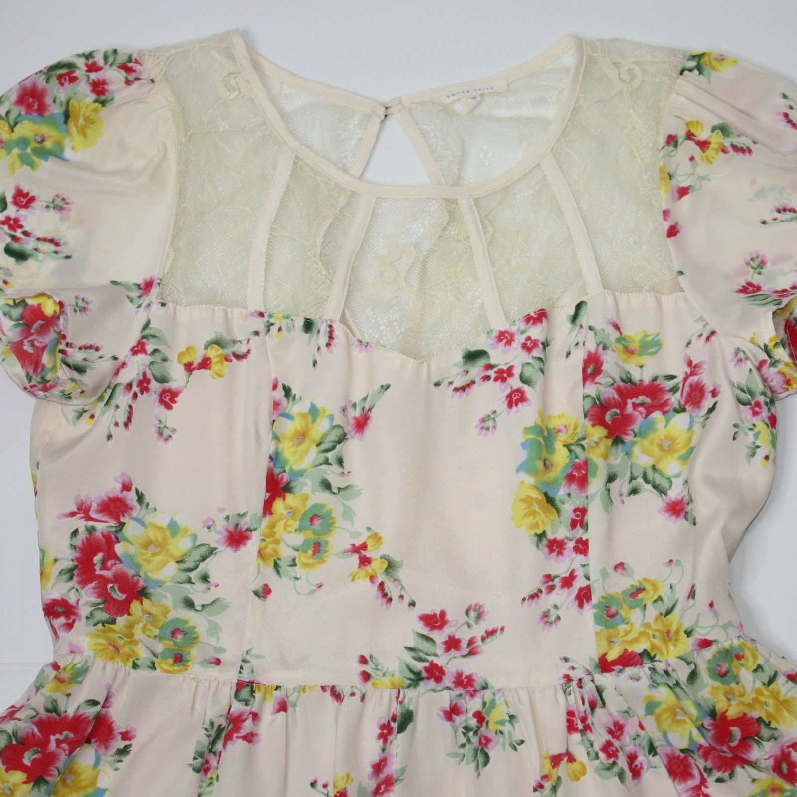 Other Under Skies Bloom for Improvement Cream Floral Print Dress Size M / US 6-8 / IT 42-44 - 13 Thumbnail