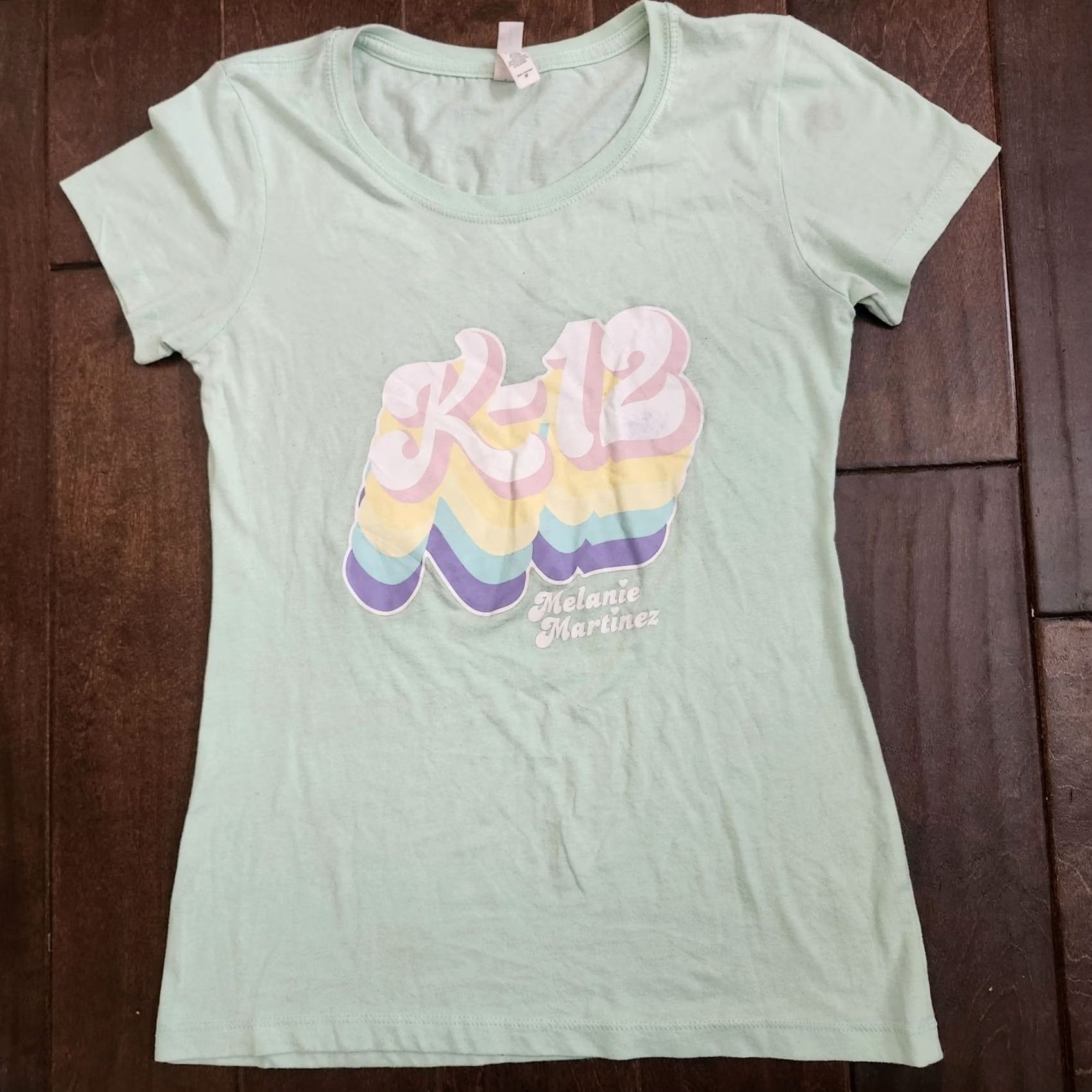 Next Level VINTAGE Melanie Martinez K-12 Pastel Logo Tour T Shirt JUNIOR Womens Size M (STAINS) Size M / US 6-8 / IT 42-44 - 2 Thumbnail